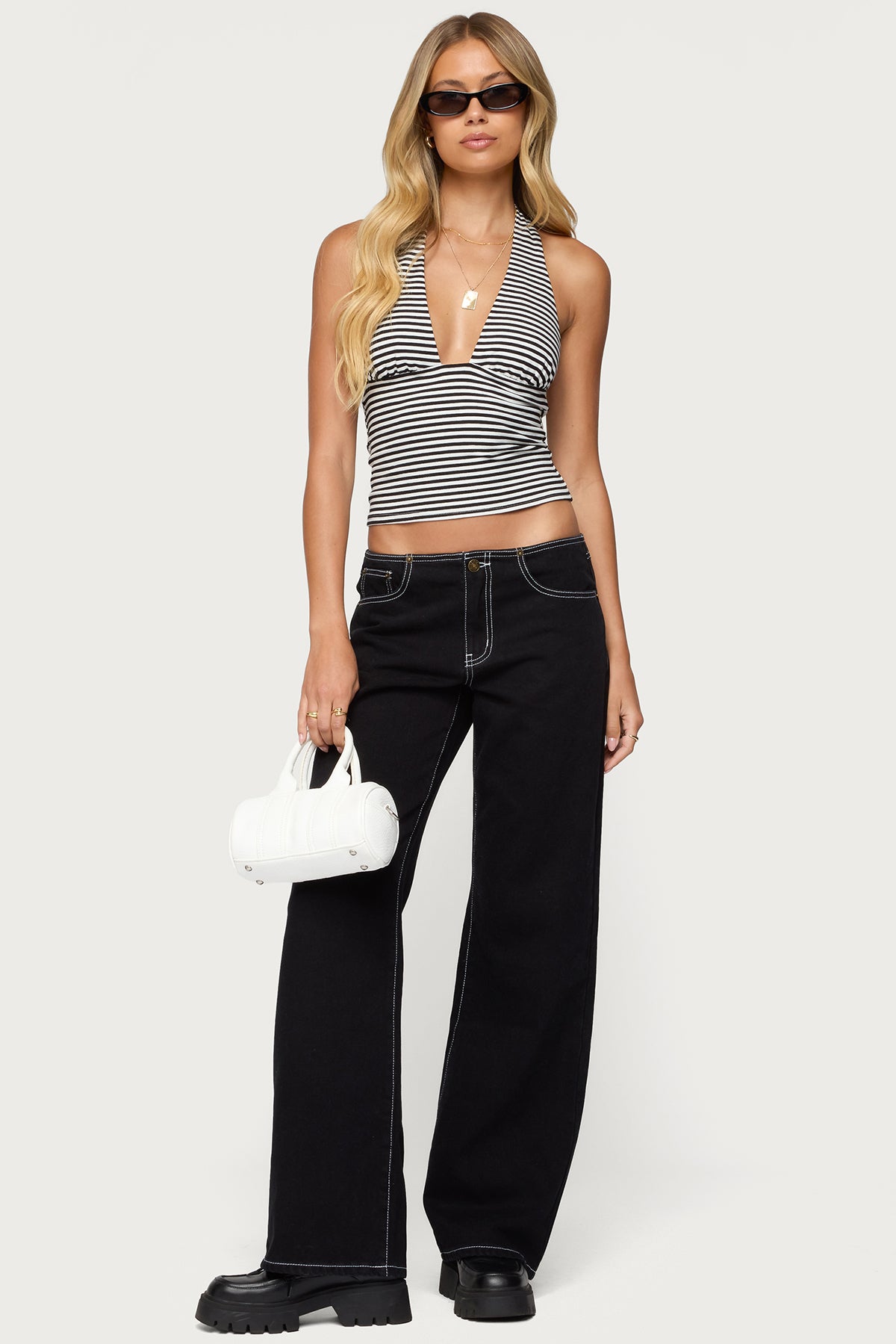 Sage Striped Halter Top - Image 3