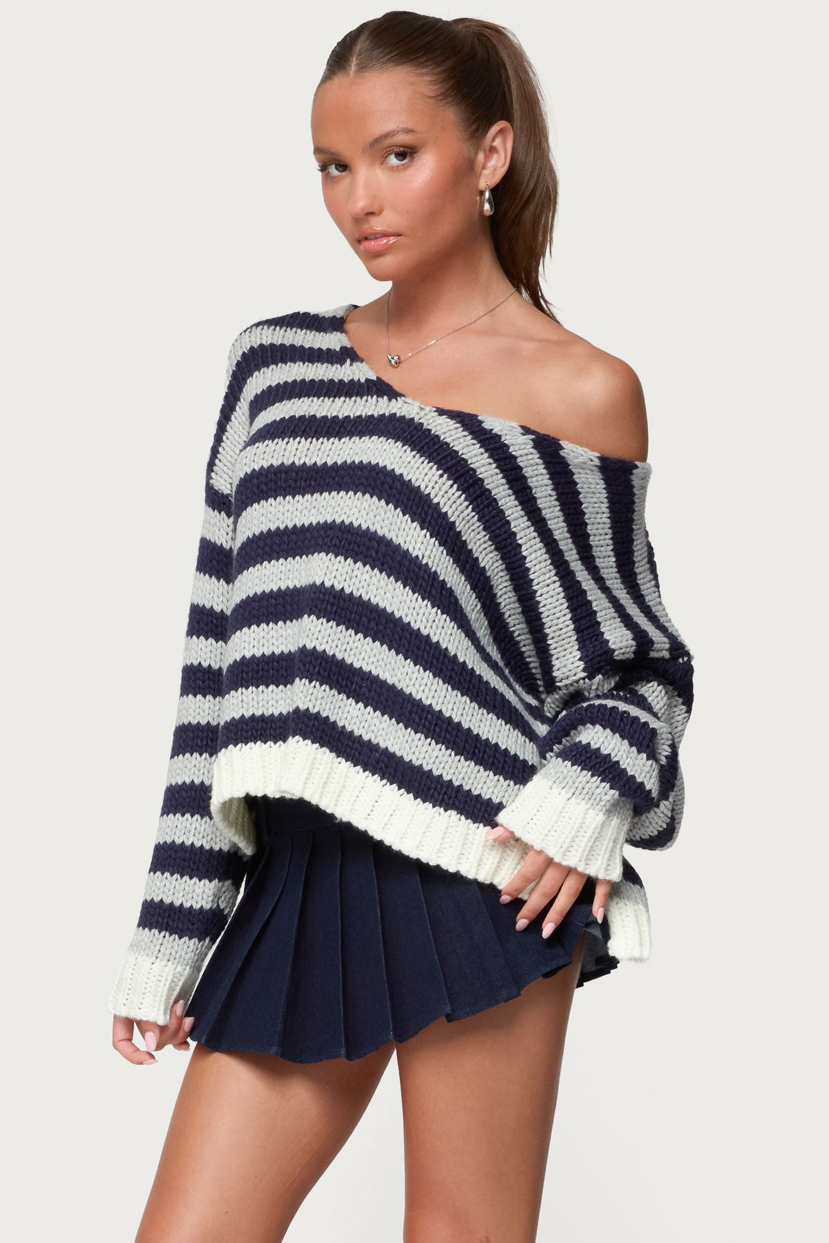 Eugenie Oversized Striped Sweater - Image 4