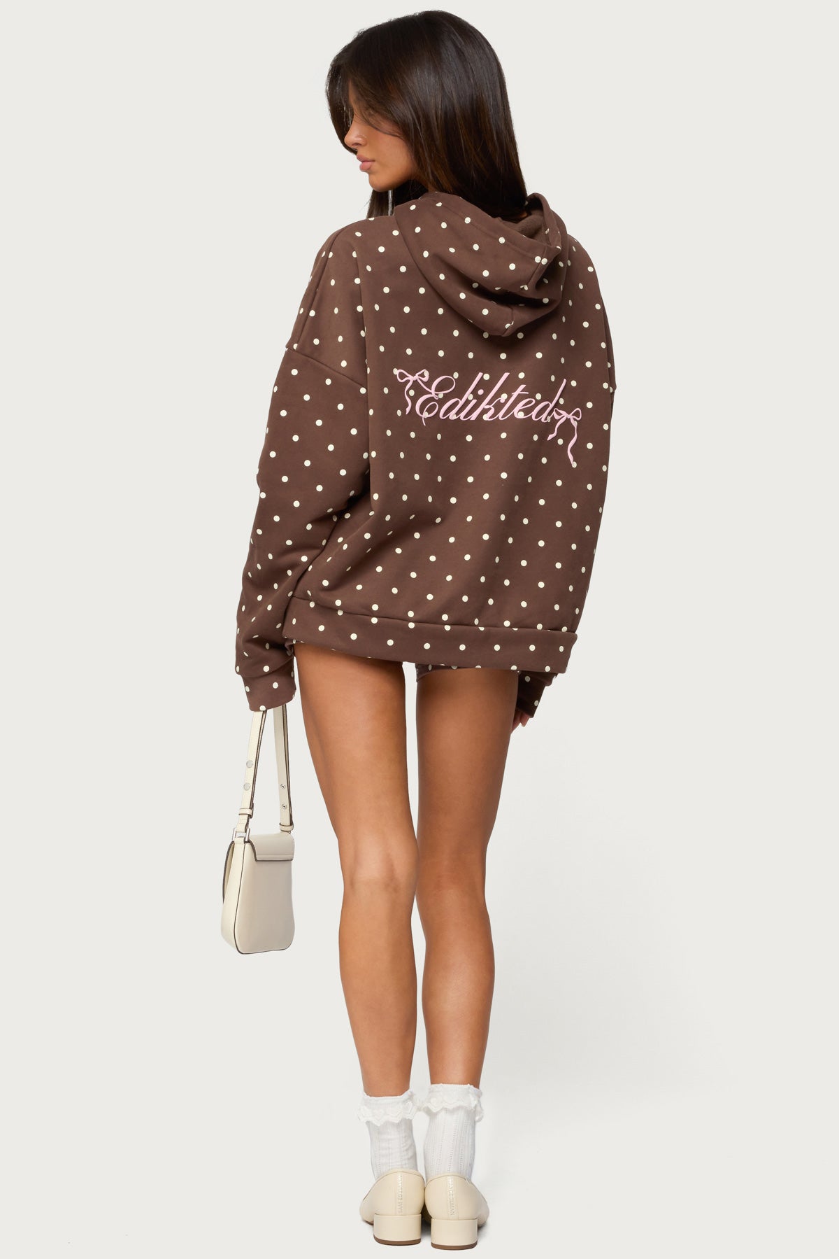 Chelsie Polka Dot Foldover Shorts - Image 5