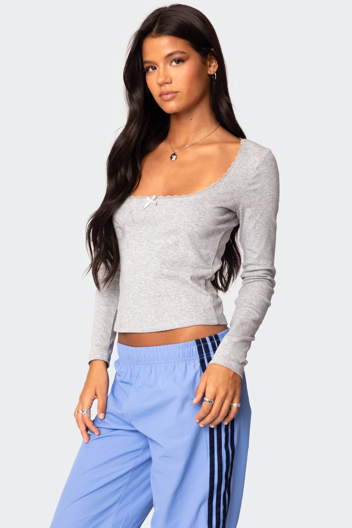 Mora Lace Trim Ribbed T Shirt - Image 3