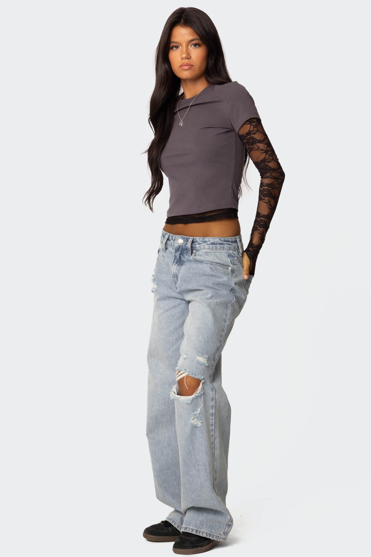 Adam Distressed Low Rise Baggy Jeans - Image 4