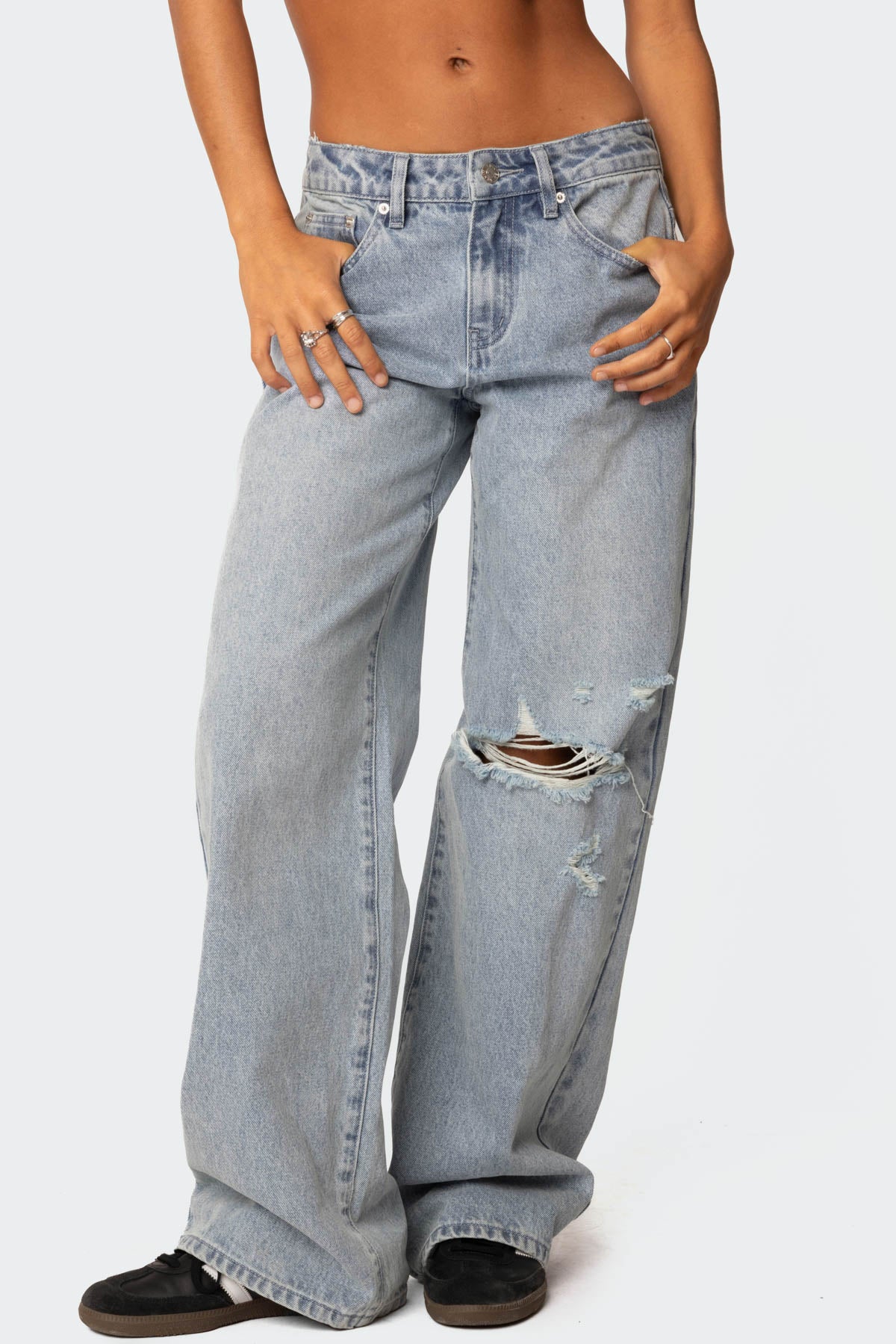 Adam Distressed Low Rise Baggy Jeans - Image 2