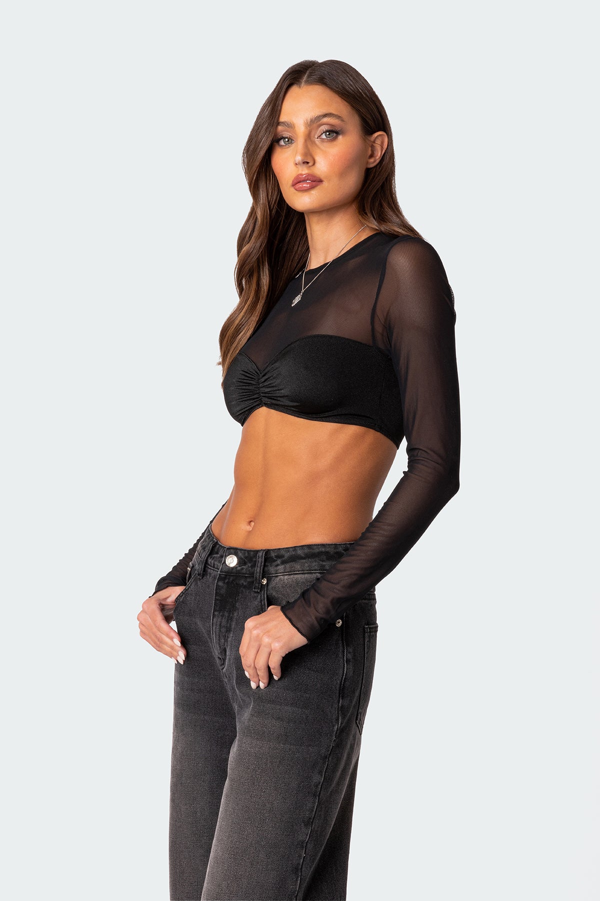 Night Out Sheer Crop Top - Image 3