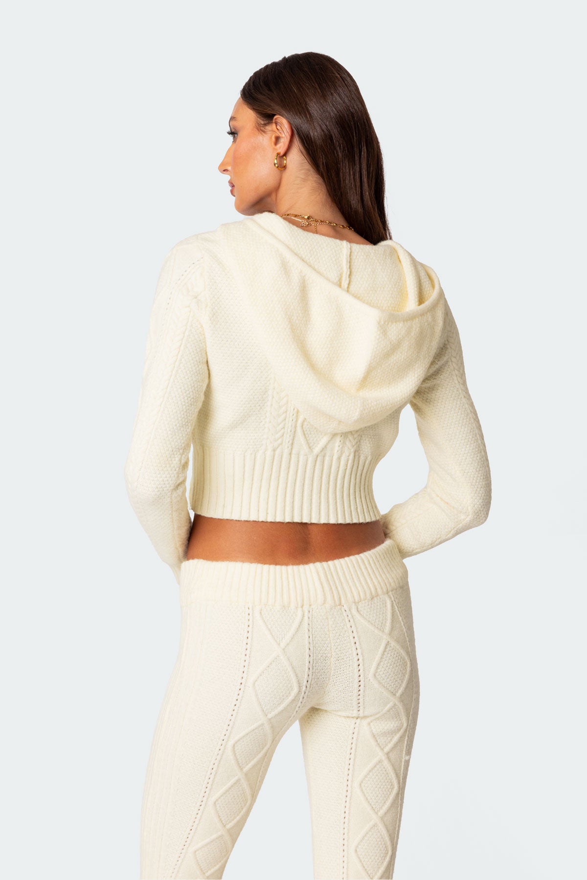 Ray Cable Knit Hooded Cardigan - Image 5