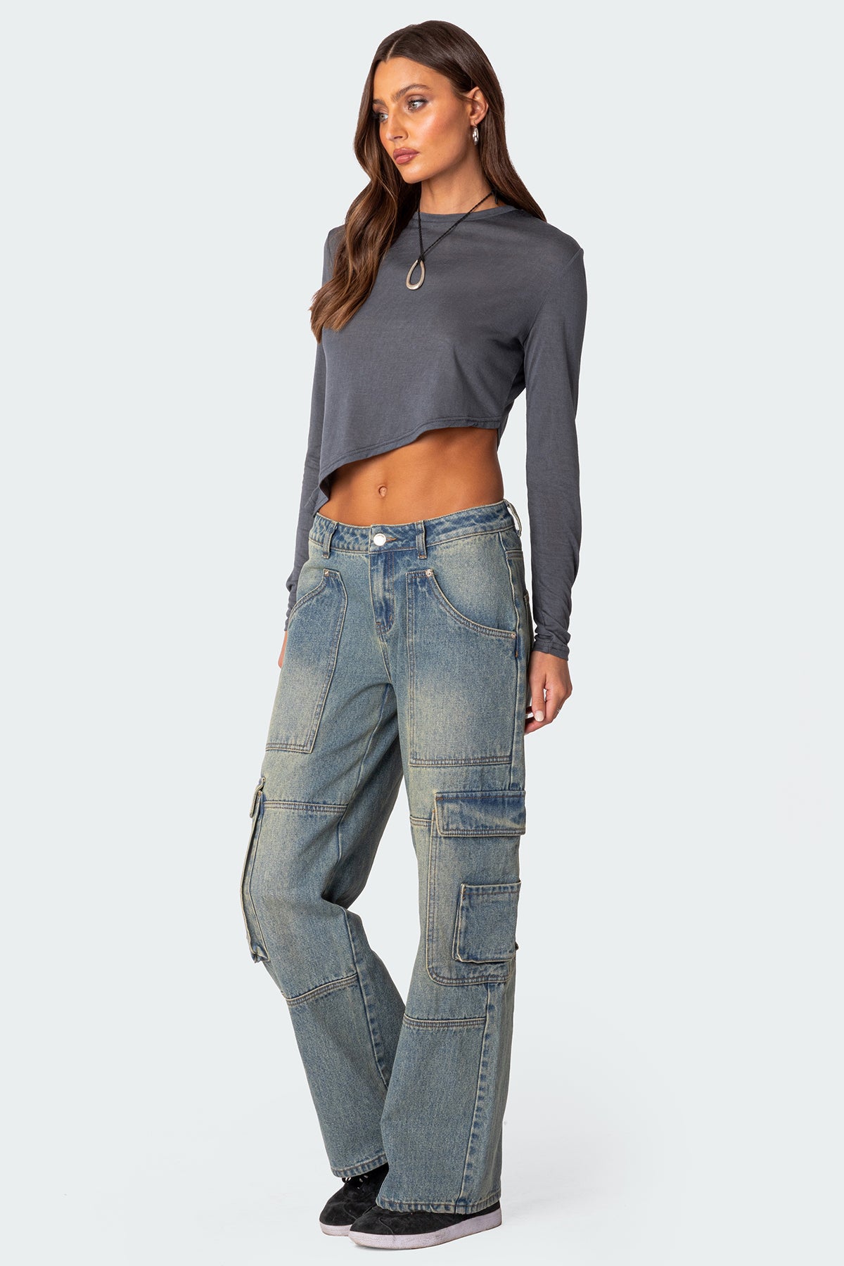 Asymmetric Long Sleeve T Shirt - Image 4