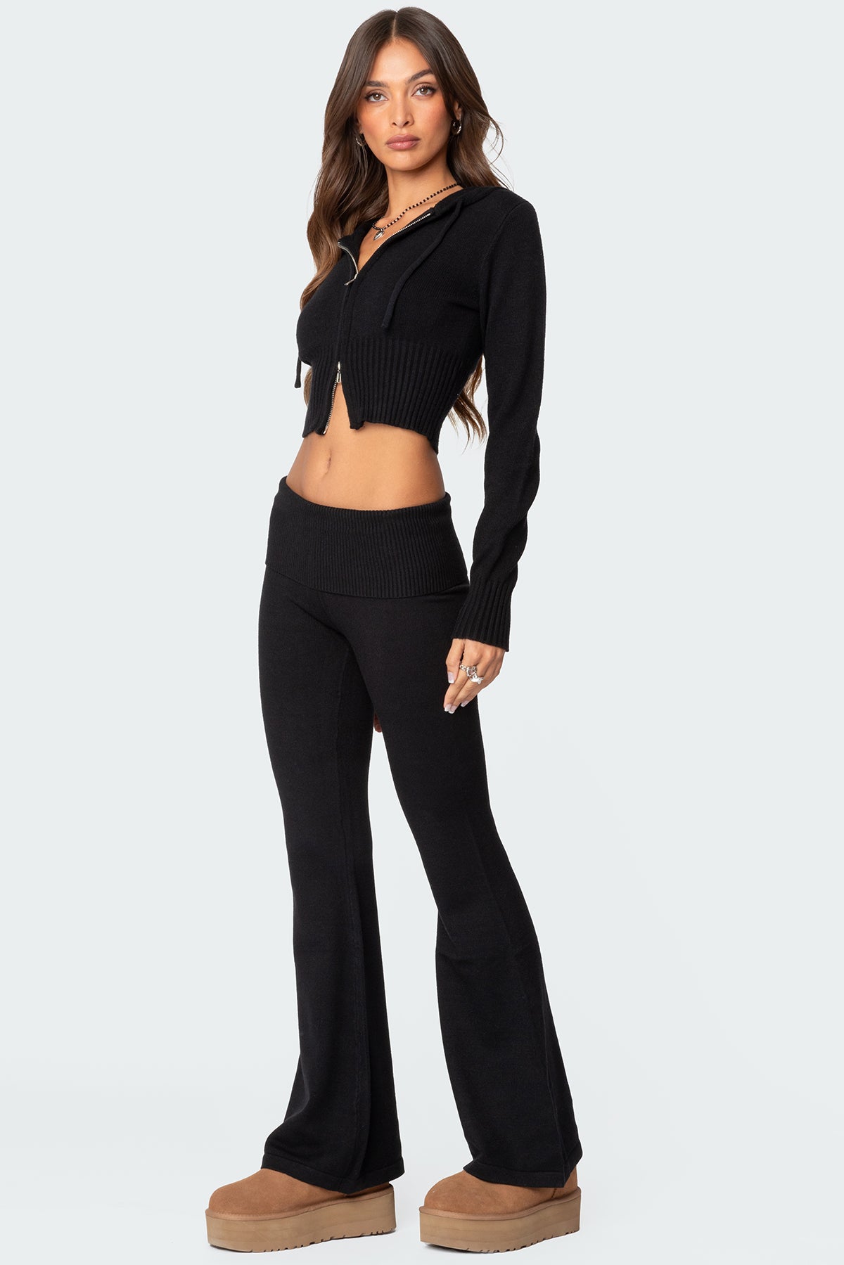 Desiree Knitted Low Rise Fold Over Pants - Image 3