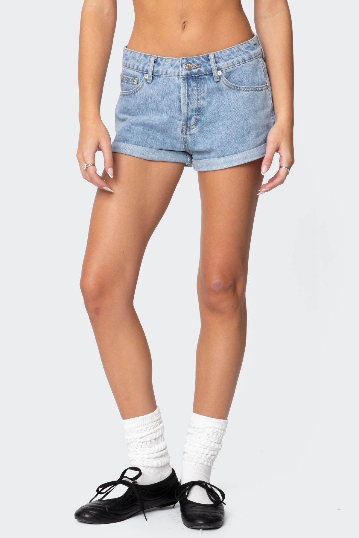 Rylin Low Rise Denim Shorts - Image 2