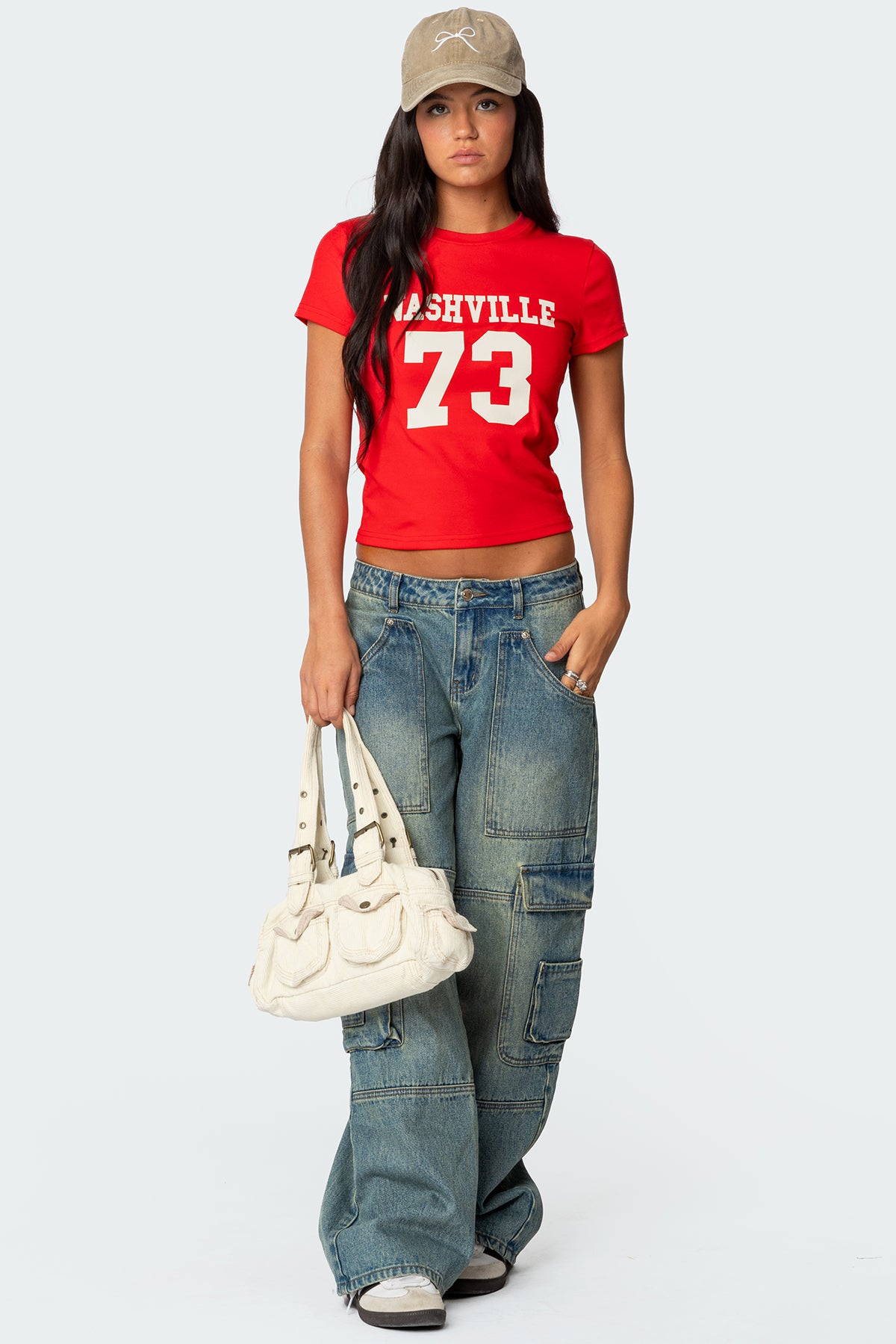 Westie Washed Low Rise Baggy Cargo Jeans - Image 5