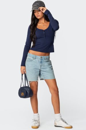 Tomboy Low Rise Denim Shorts