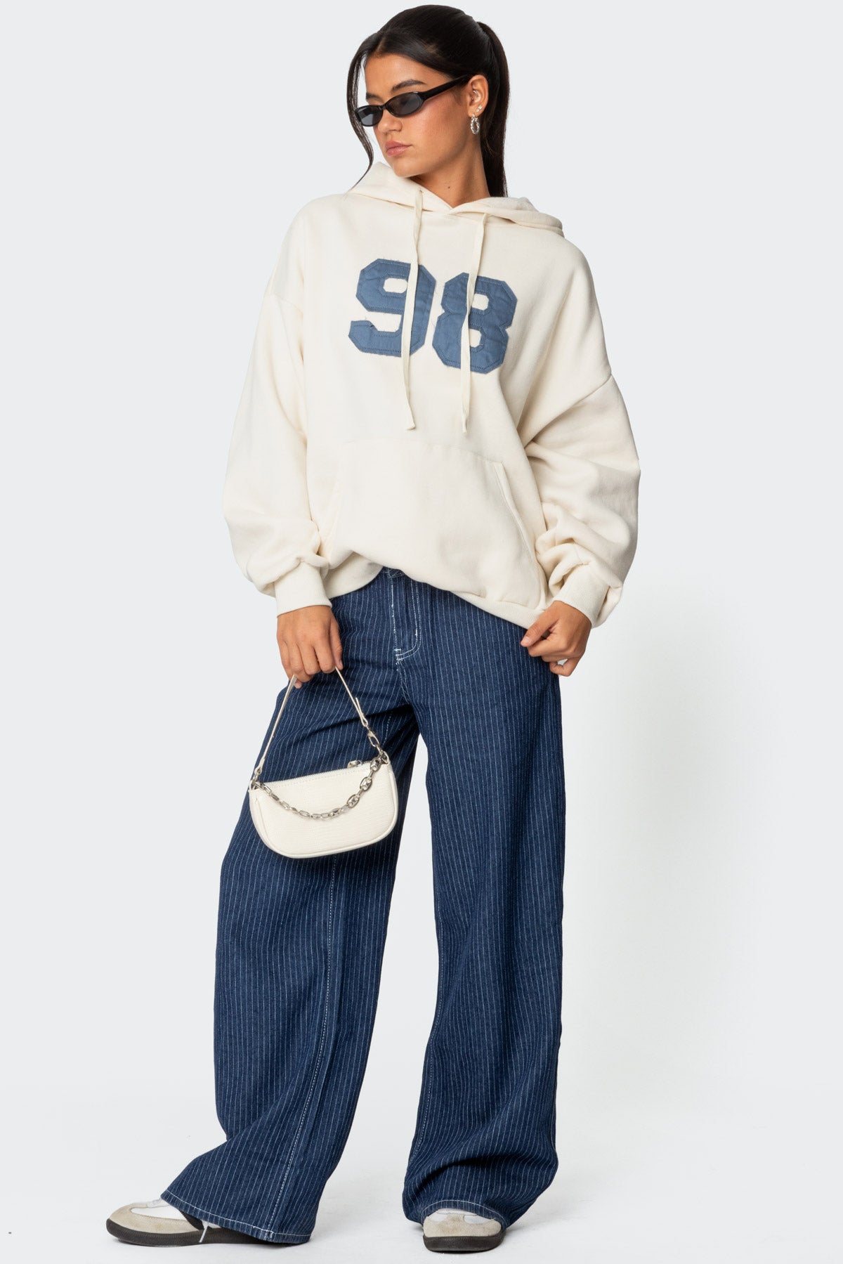 Pinstripe Low Rise Baggy Jeans - Image 5