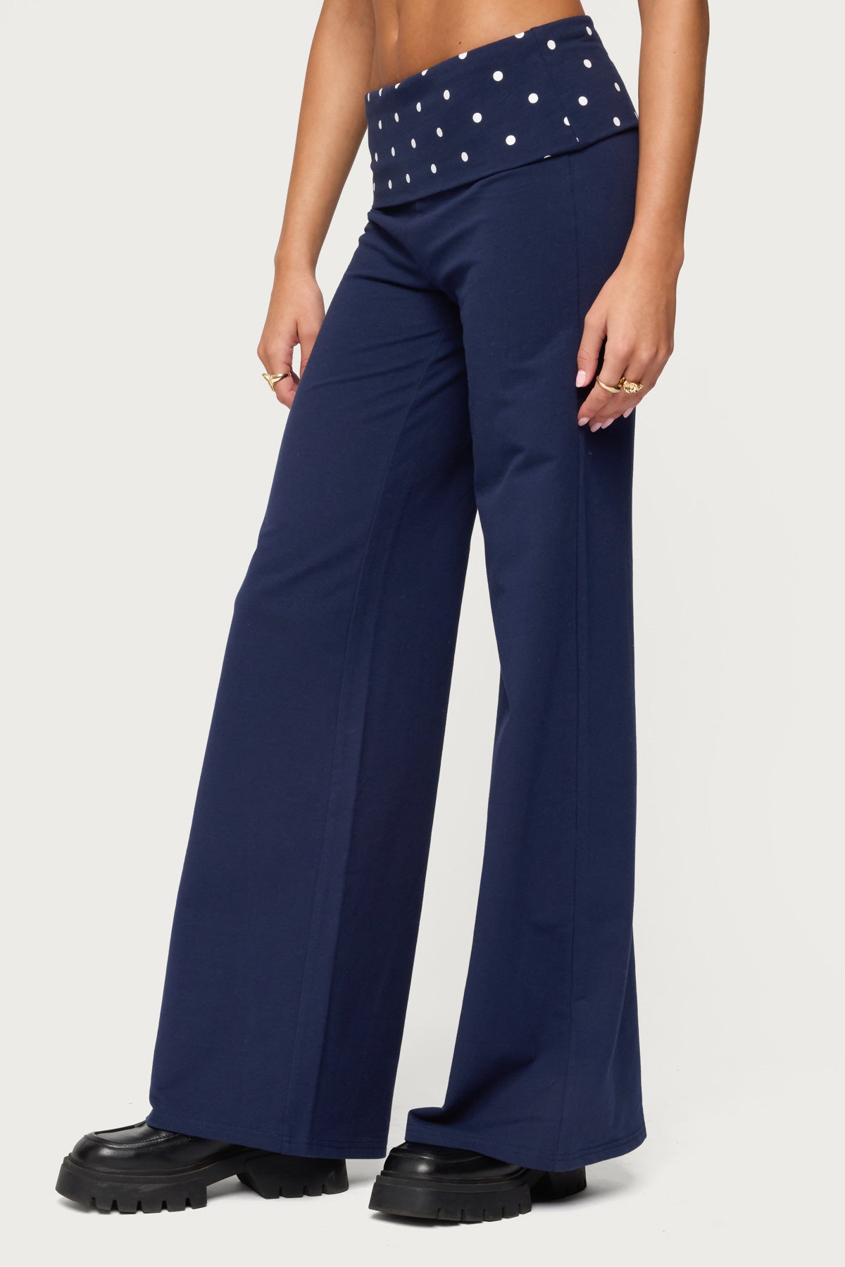 Reeva Polka Dot Foldover Pants - Image 4