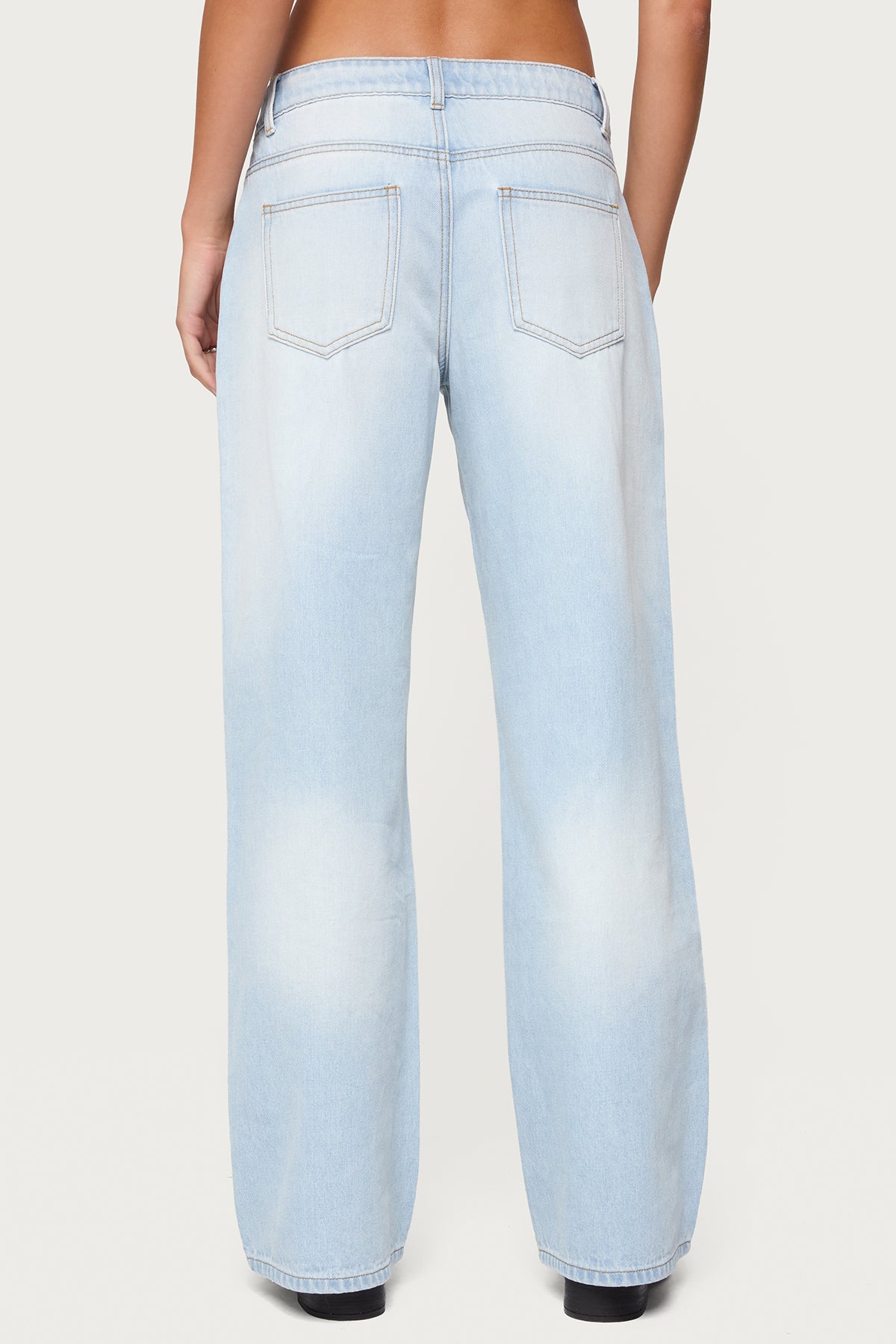 Magda Acid Wash Low Rise Baggy Jeans - Image 5