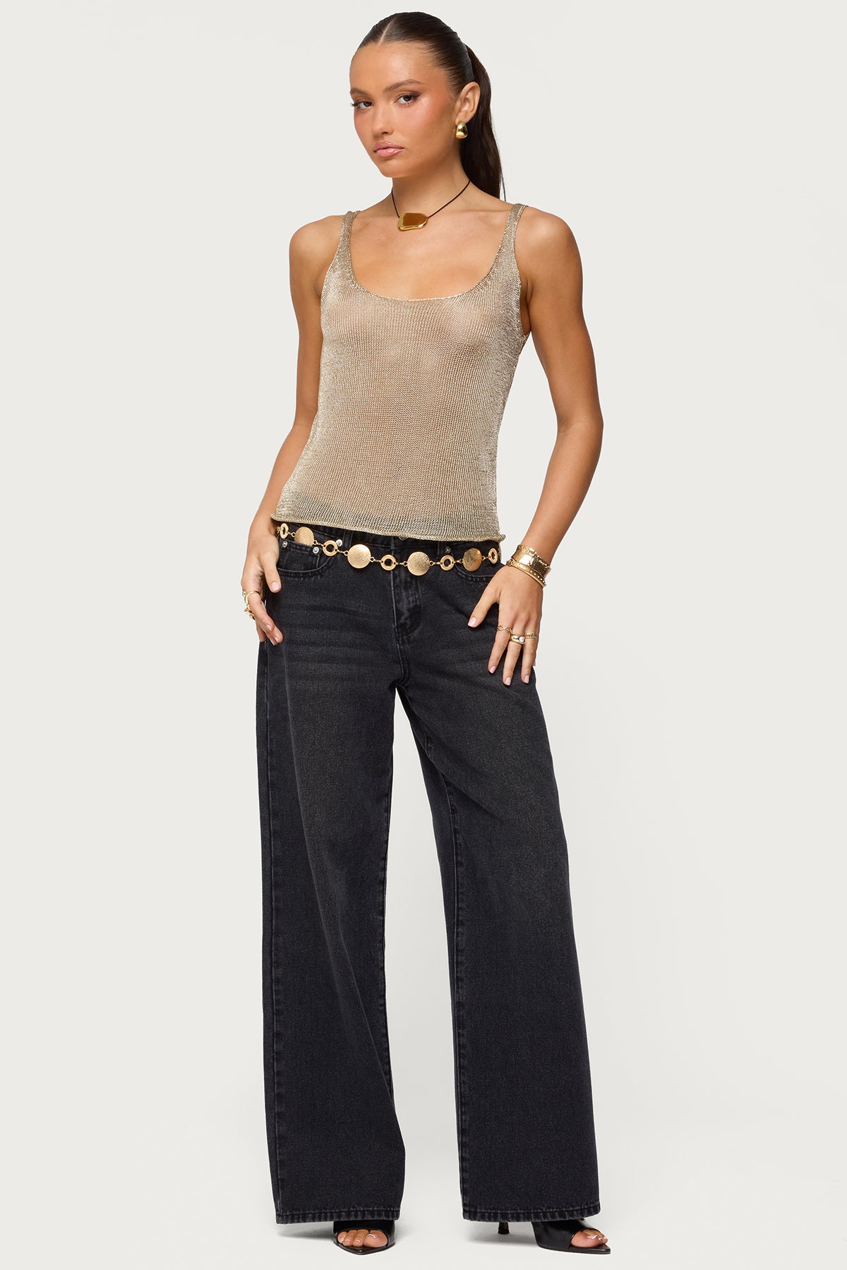 Meena Shiny Knit Tank Top - Image 2