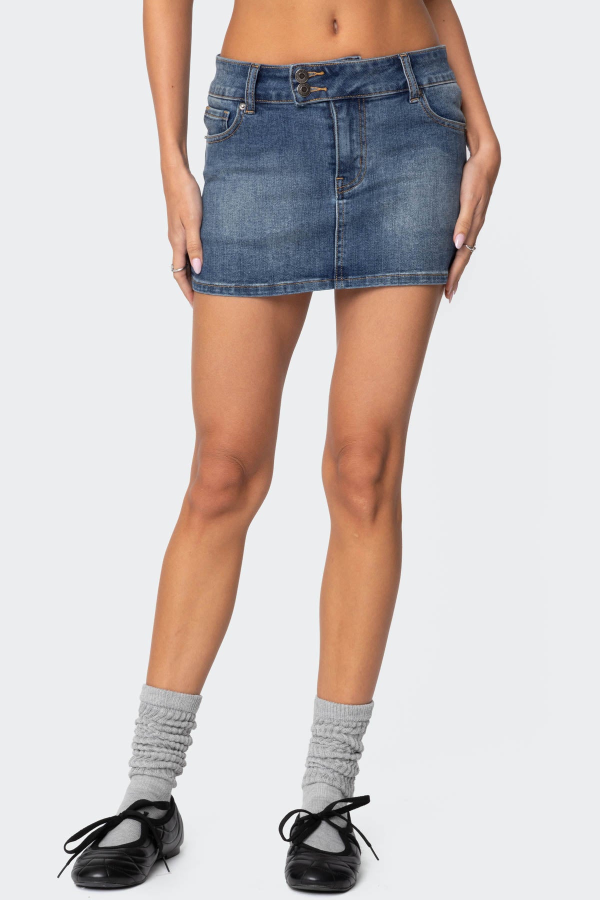 Eryn Denim Mini Skirt - Image 2