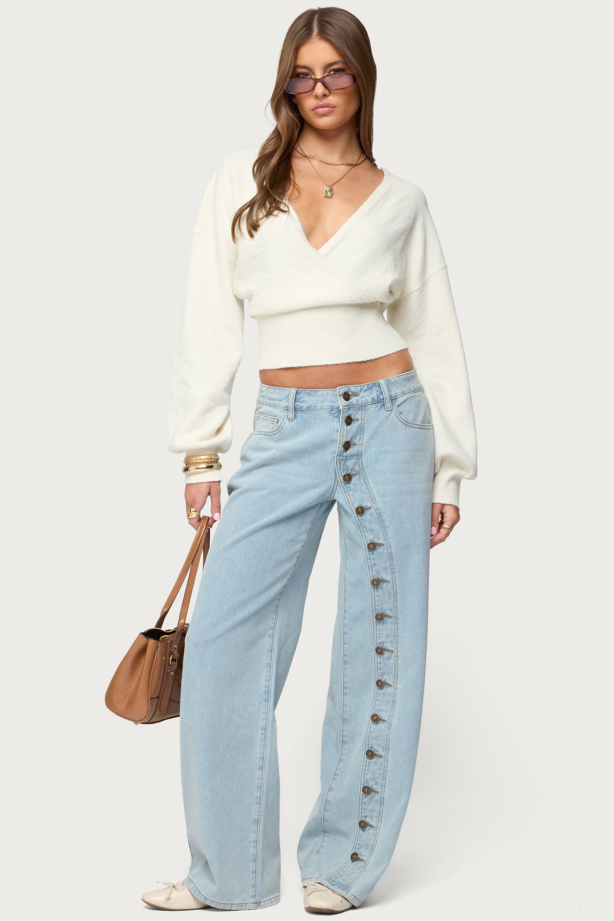 Lillia V Neck Wrap Sweater - Image 6