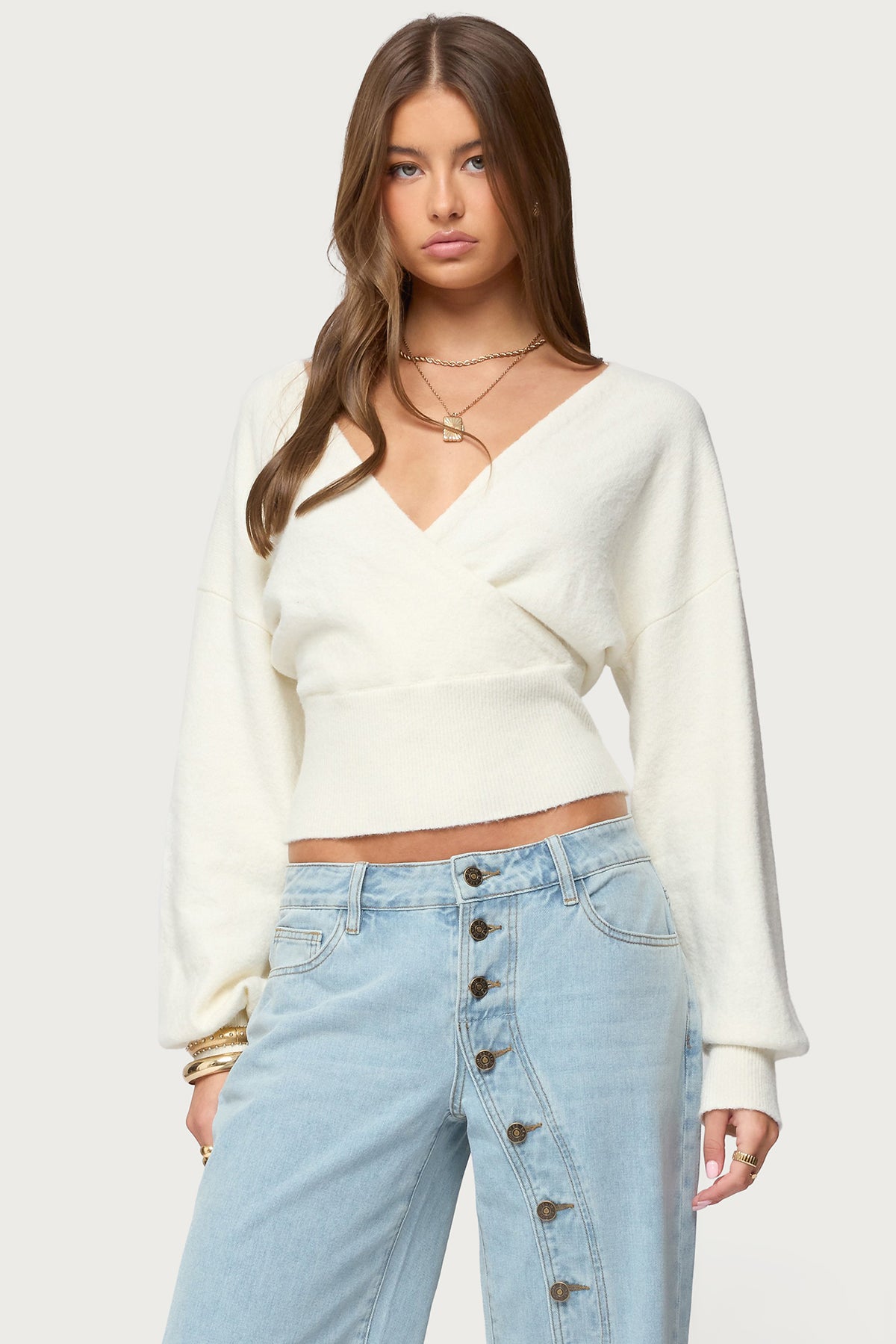 Lillia V Neck Wrap Sweater - Image 2