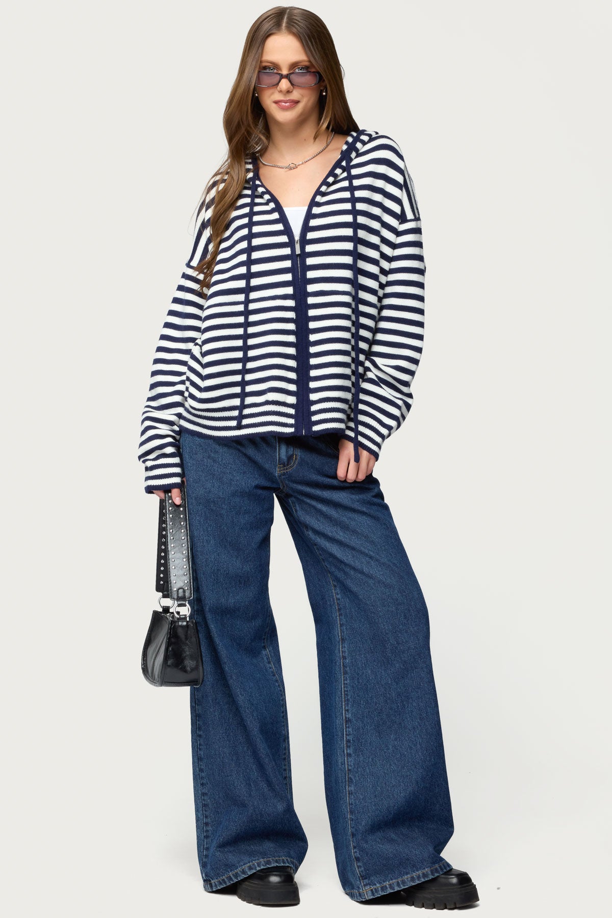 Safari Striped Knit Zip Up Hoodie - Image 2
