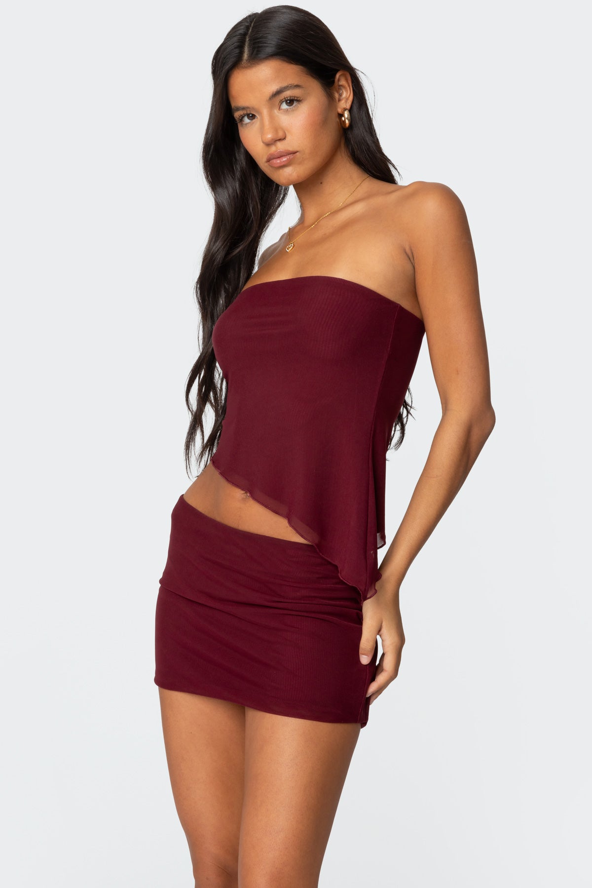 Vivi Mesh Asymmetric Tube Top - Image 4