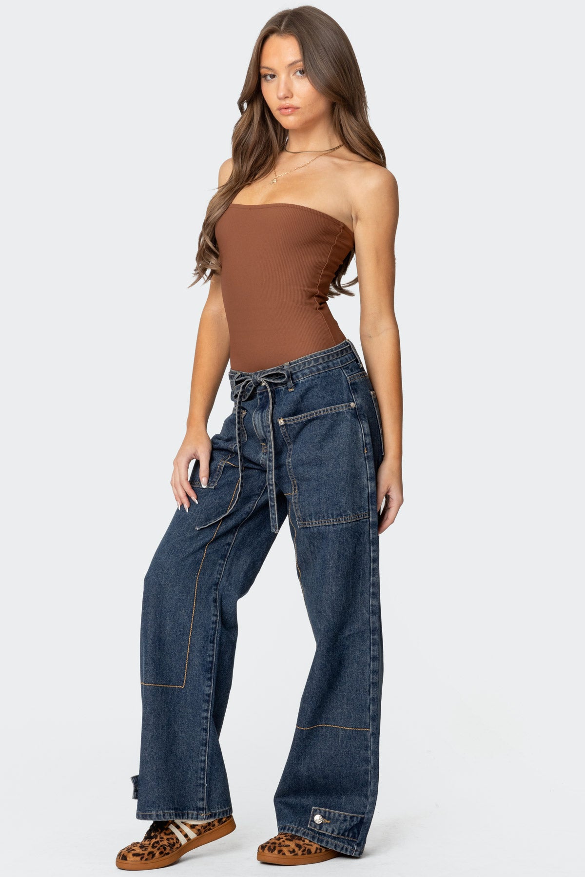 Funky Stitch Low Rise Baggy Jeans - Image 3