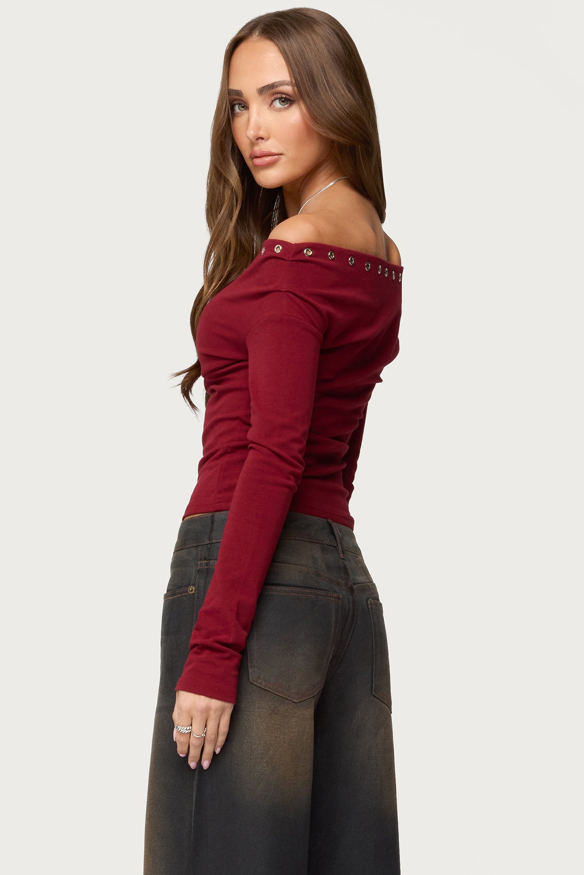Rebekka Grommet Off Shoulder Top - Image 5