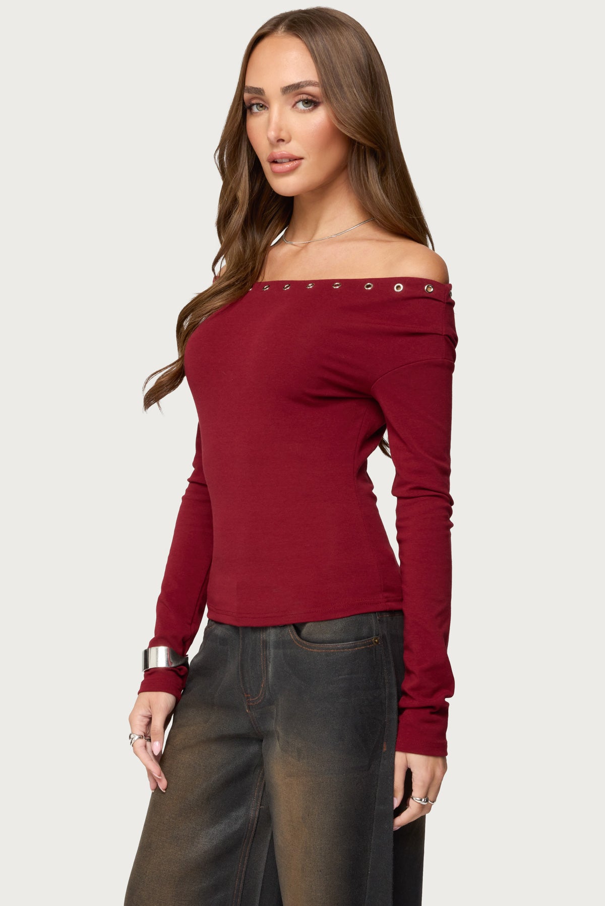 Rebekka Grommet Off Shoulder Top - Image 3