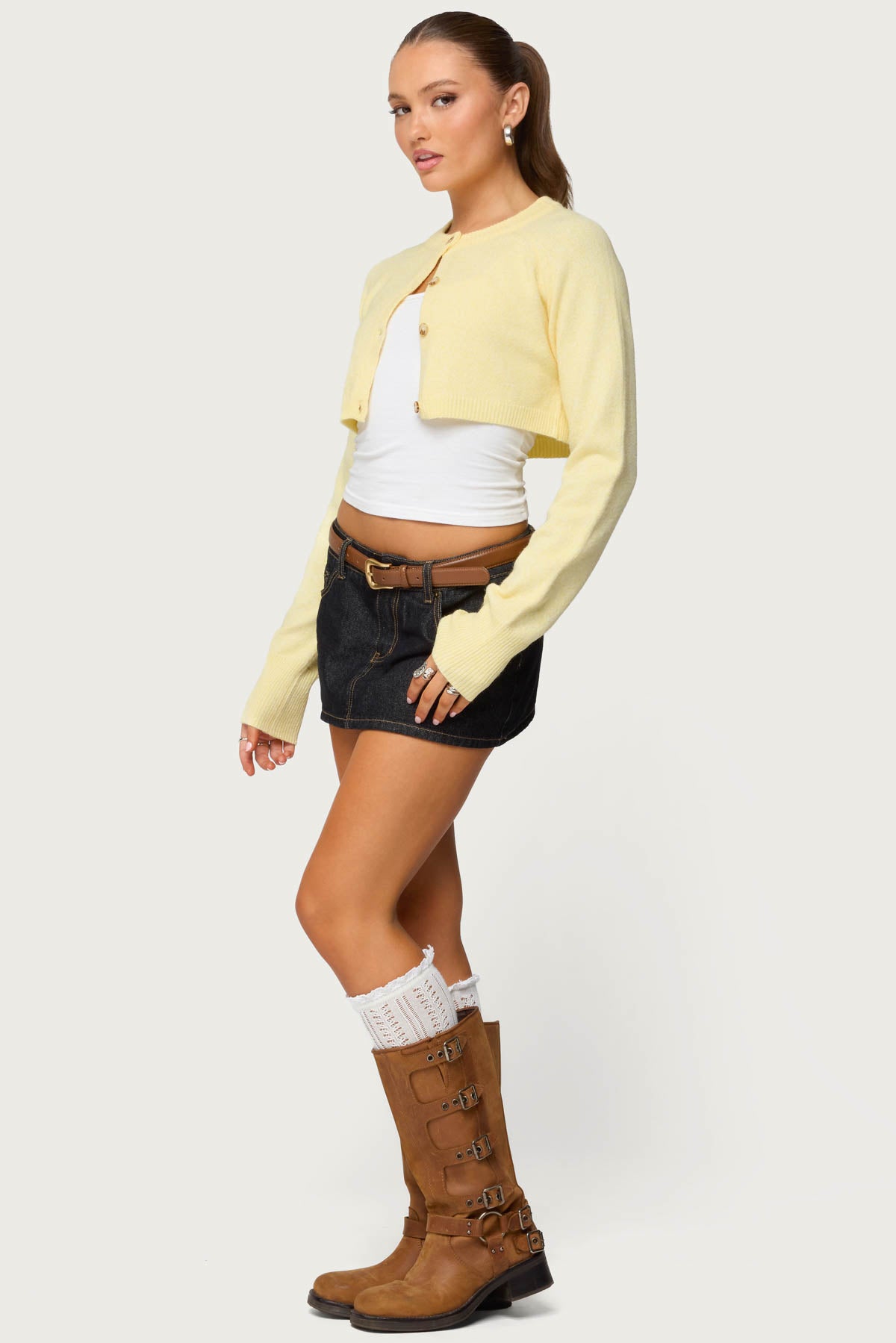 Morgynne Cropped Knit Cardigan - Image 4