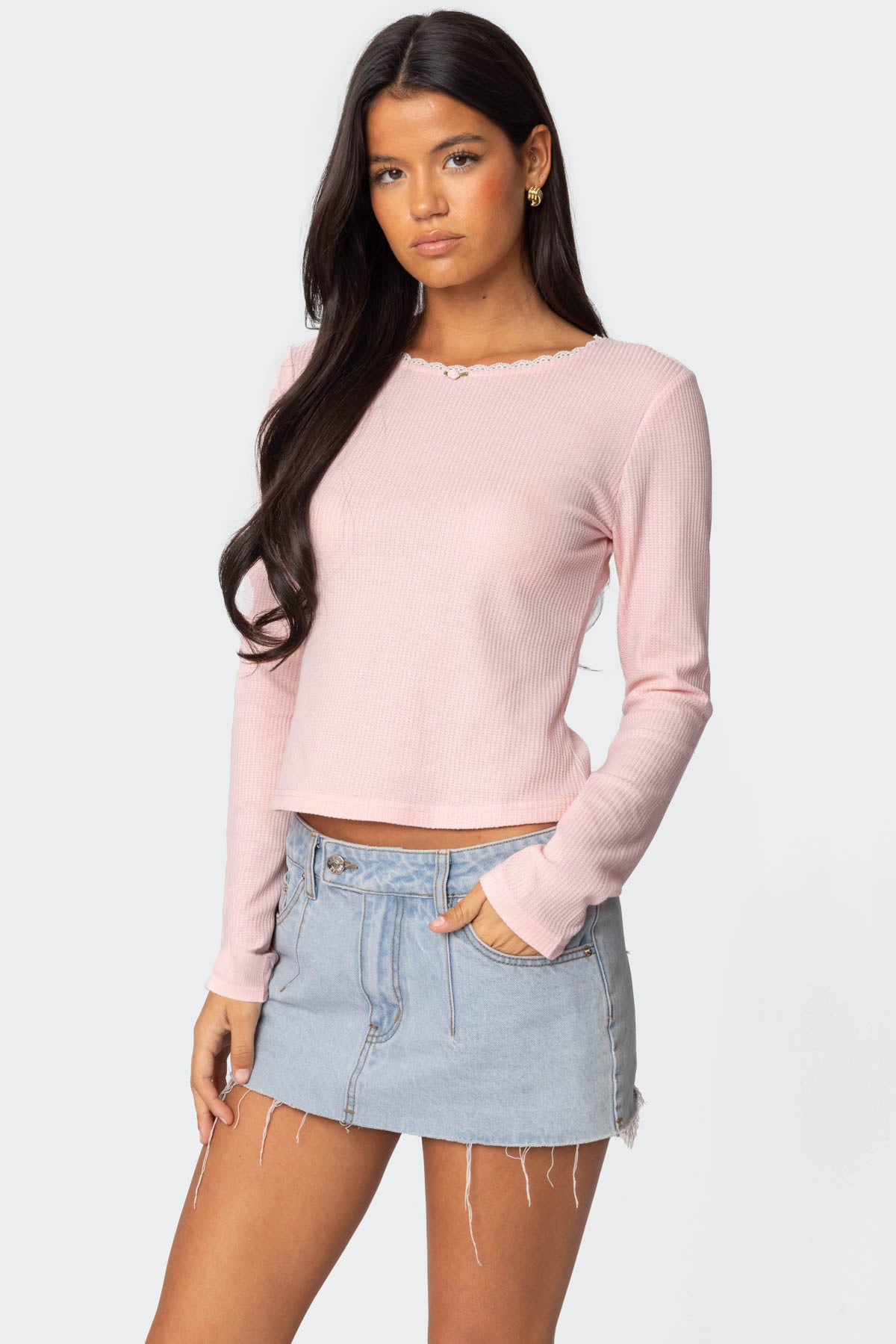 Rosemarie Lacey Waffle Top - Image 3