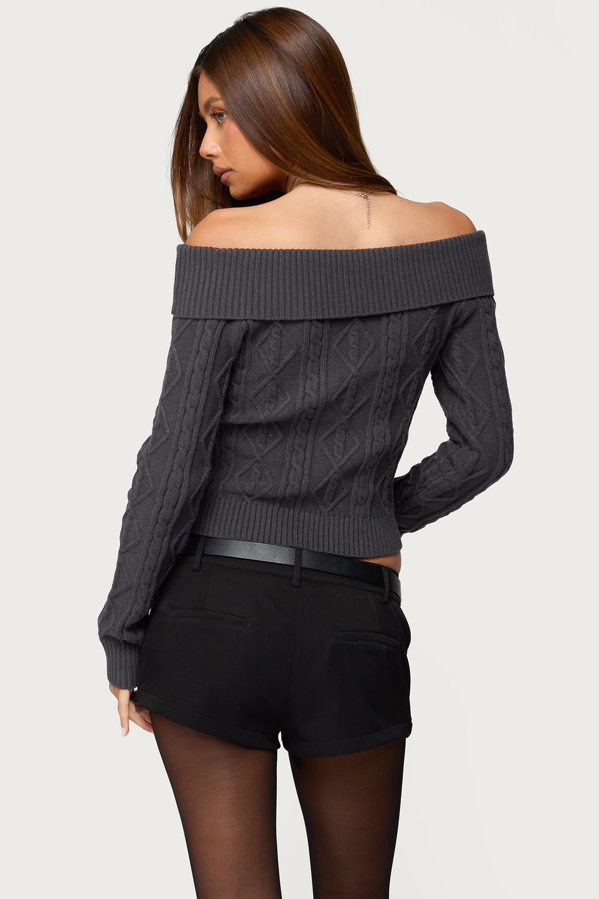 Leta Off Shoulder Cable Knit Sweater - Image 4
