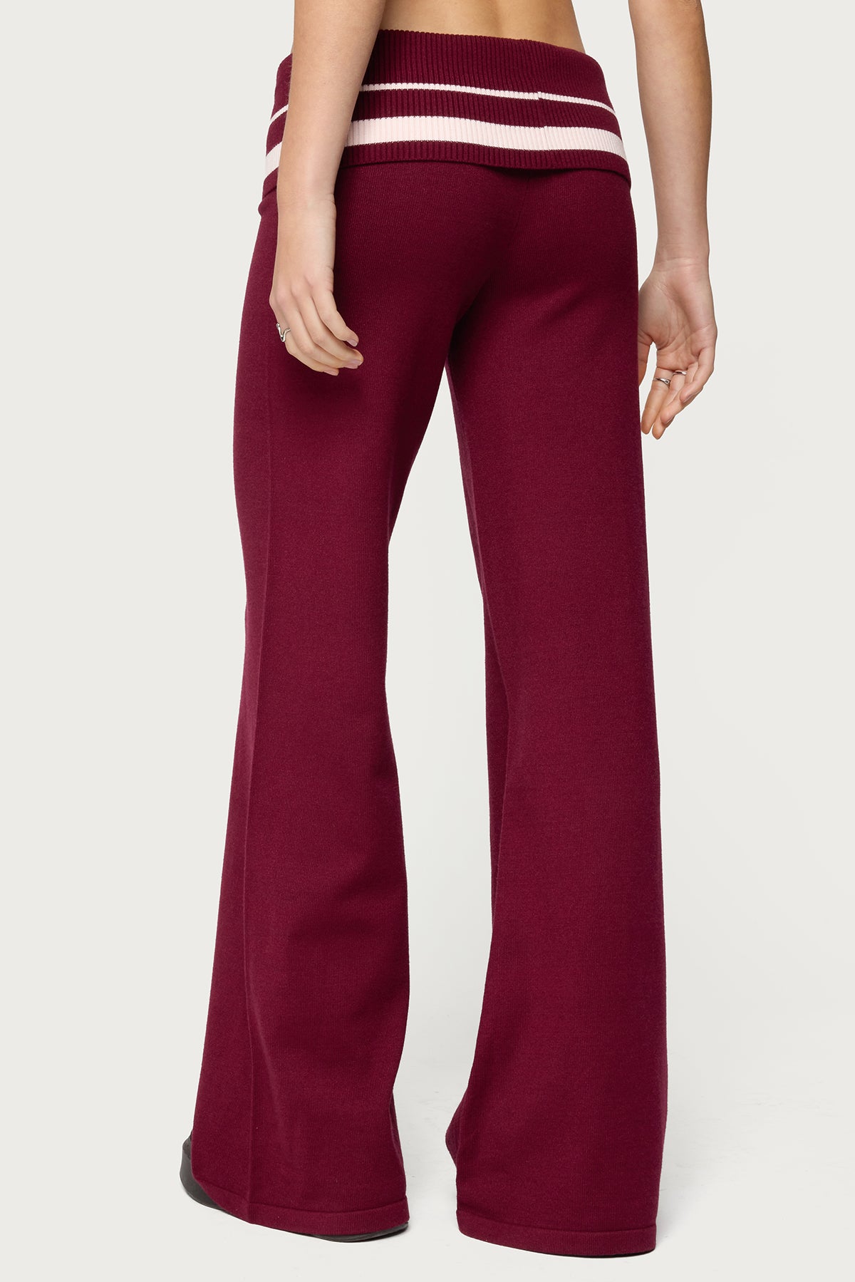 Kaliya Stripey Foldover Knit Pants - Image 4