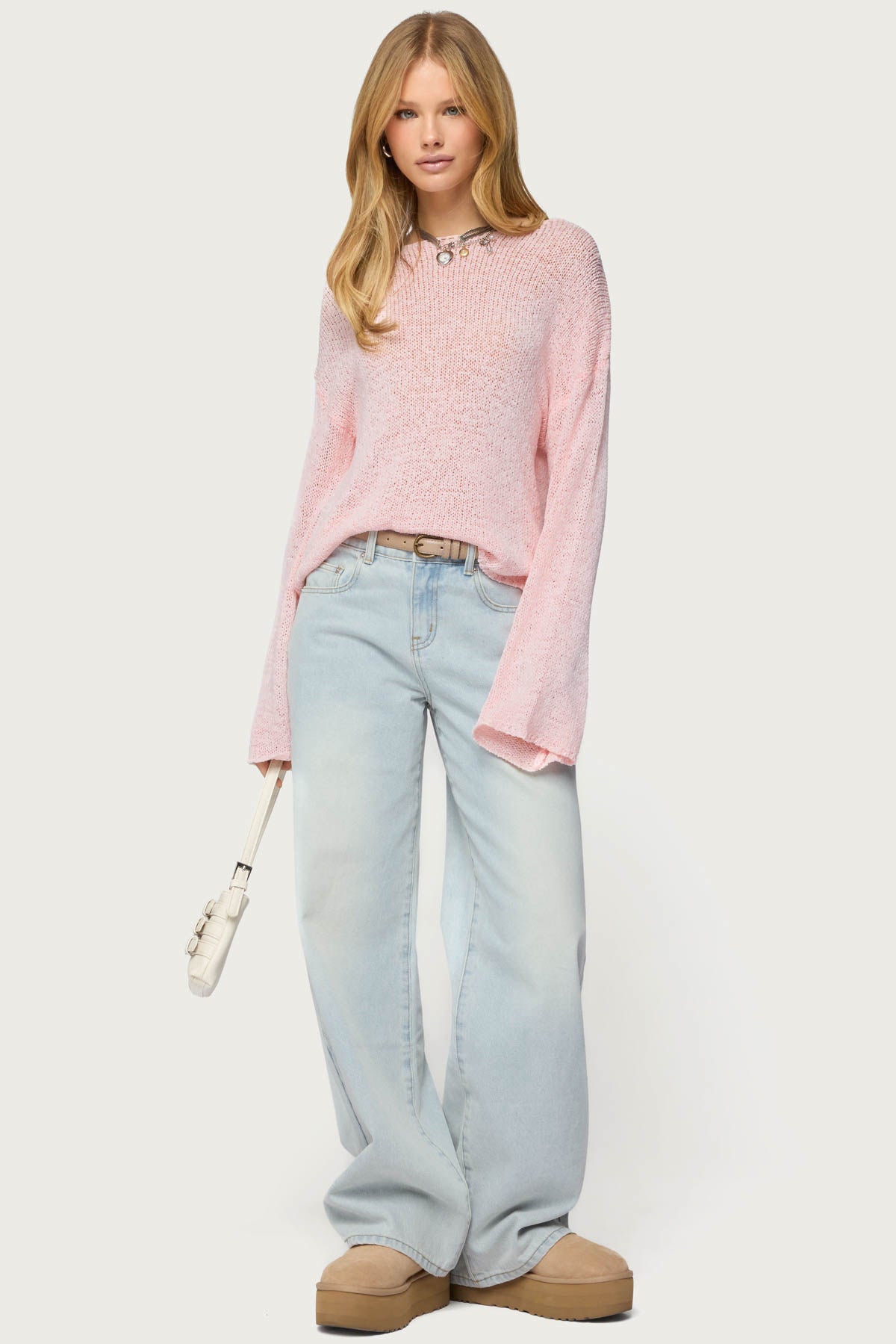 Drop Shoulder Light Knit Sweater - Image 2