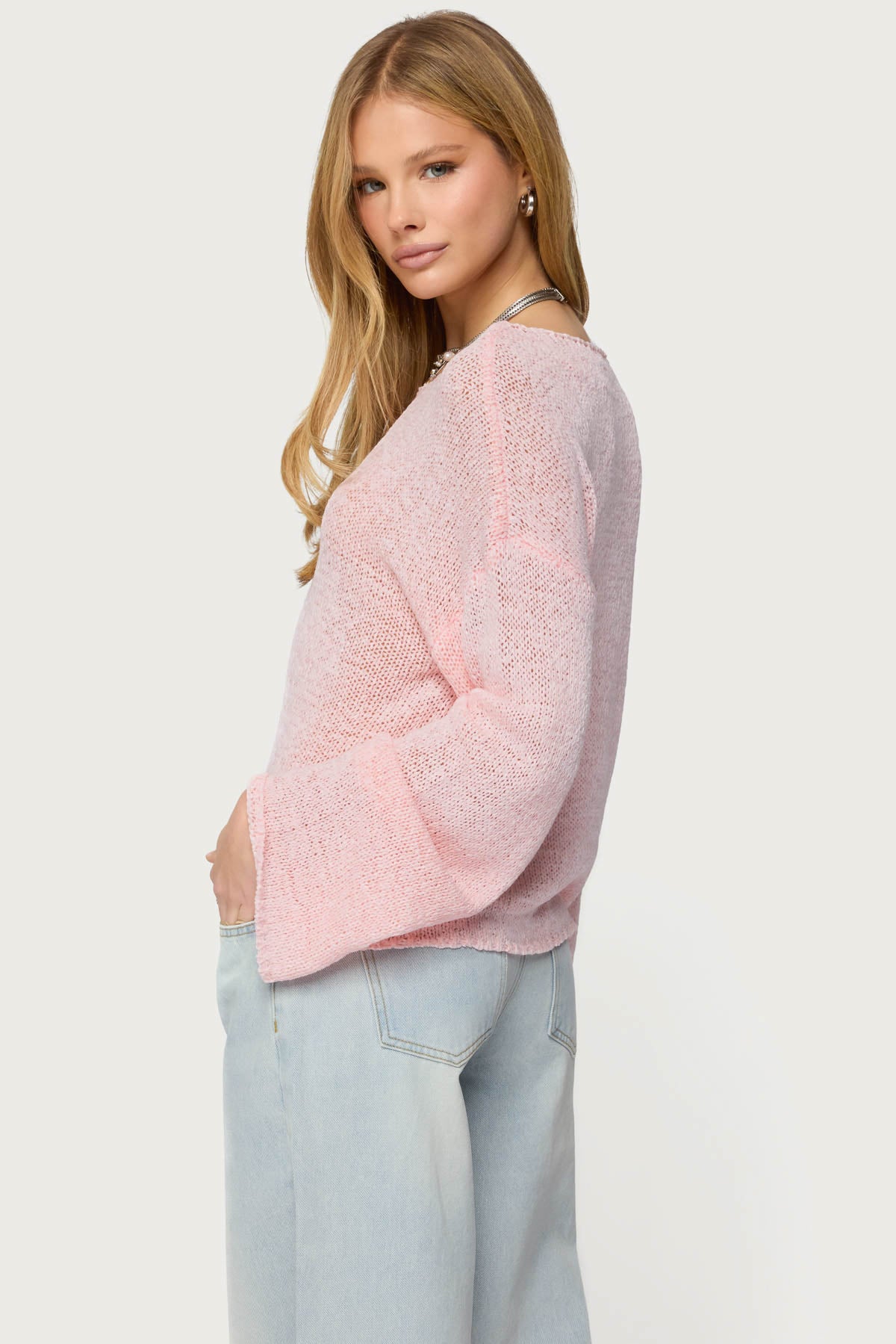 Drop Shoulder Light Knit Sweater - Image 5