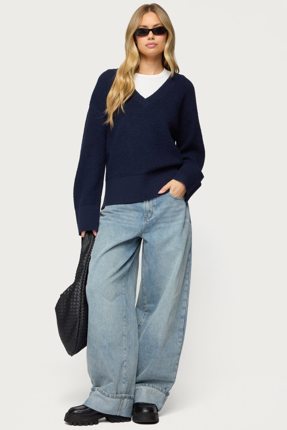 Bluebell Oversized Waffle Knit Sweater - Image 2