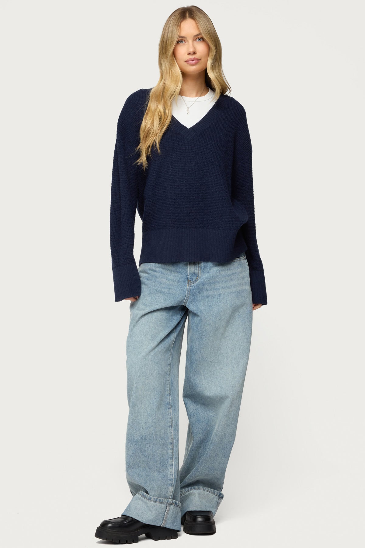 Bluebell Oversized Waffle Knit Sweater - Image 5