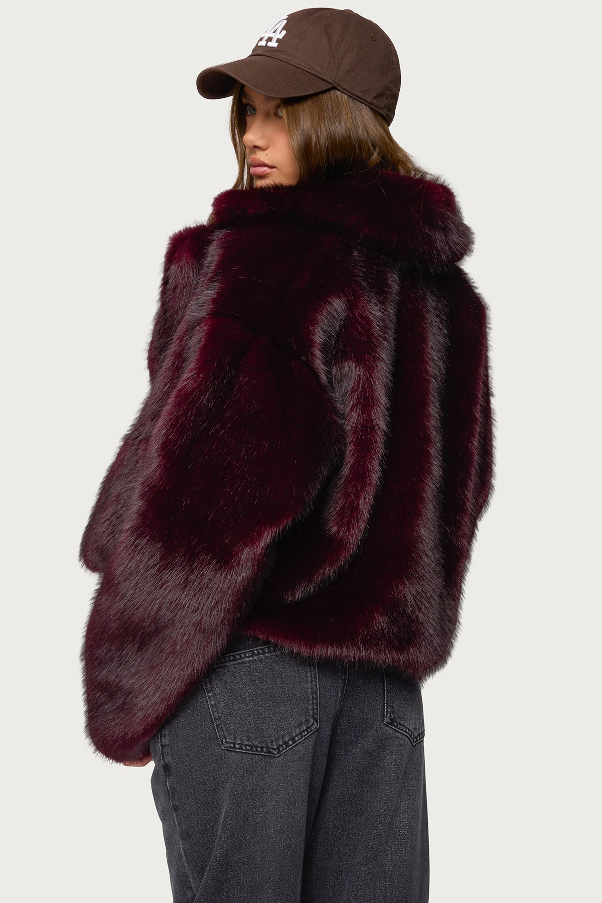 Kamilah Oversized Faux Fur Coat - Image 4