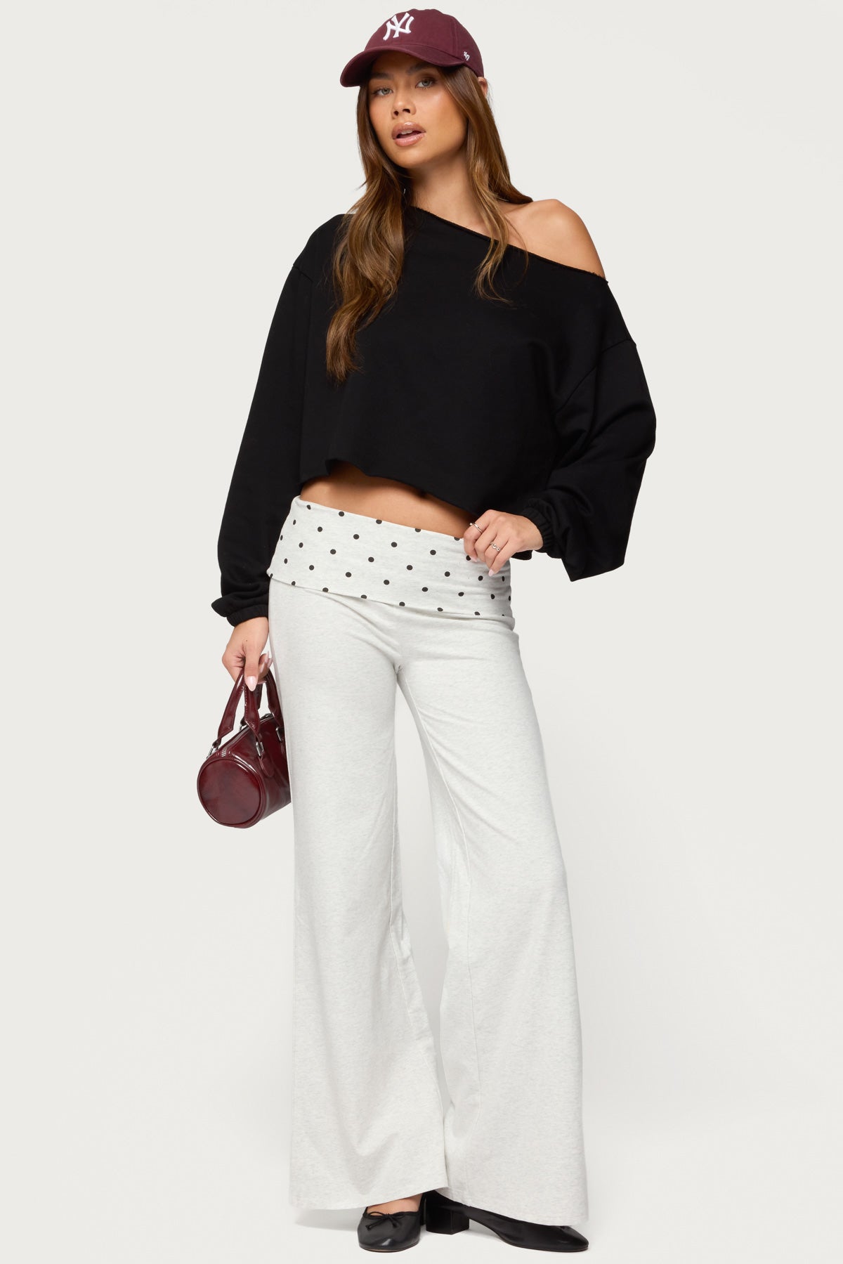 Reeva Polka Dot Foldover Pants - Image 2