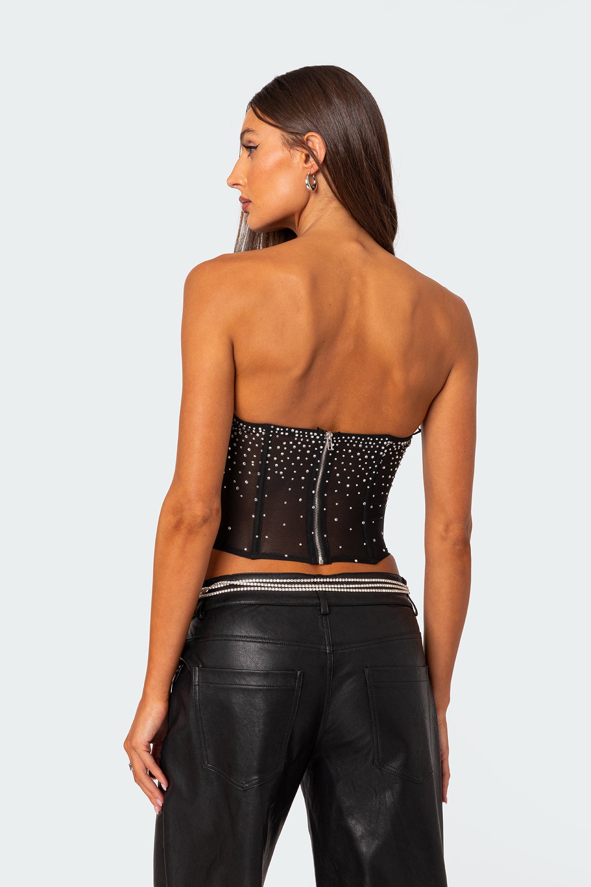 Sheer Rhinestone Corset - Image 4