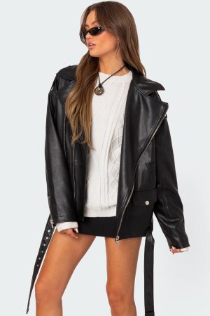 Wrenley Oversized Faux Leather Jacket
