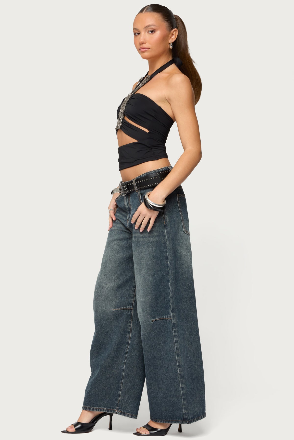 Zola Cutout Beaded Halter Top - Image 5