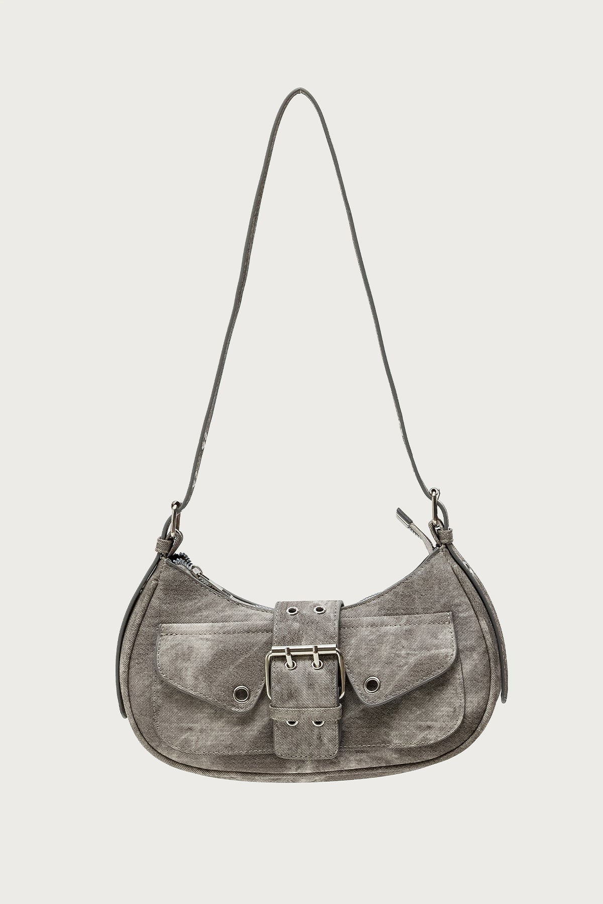 Washed Faux Leather Buckle Bag - Image 2
