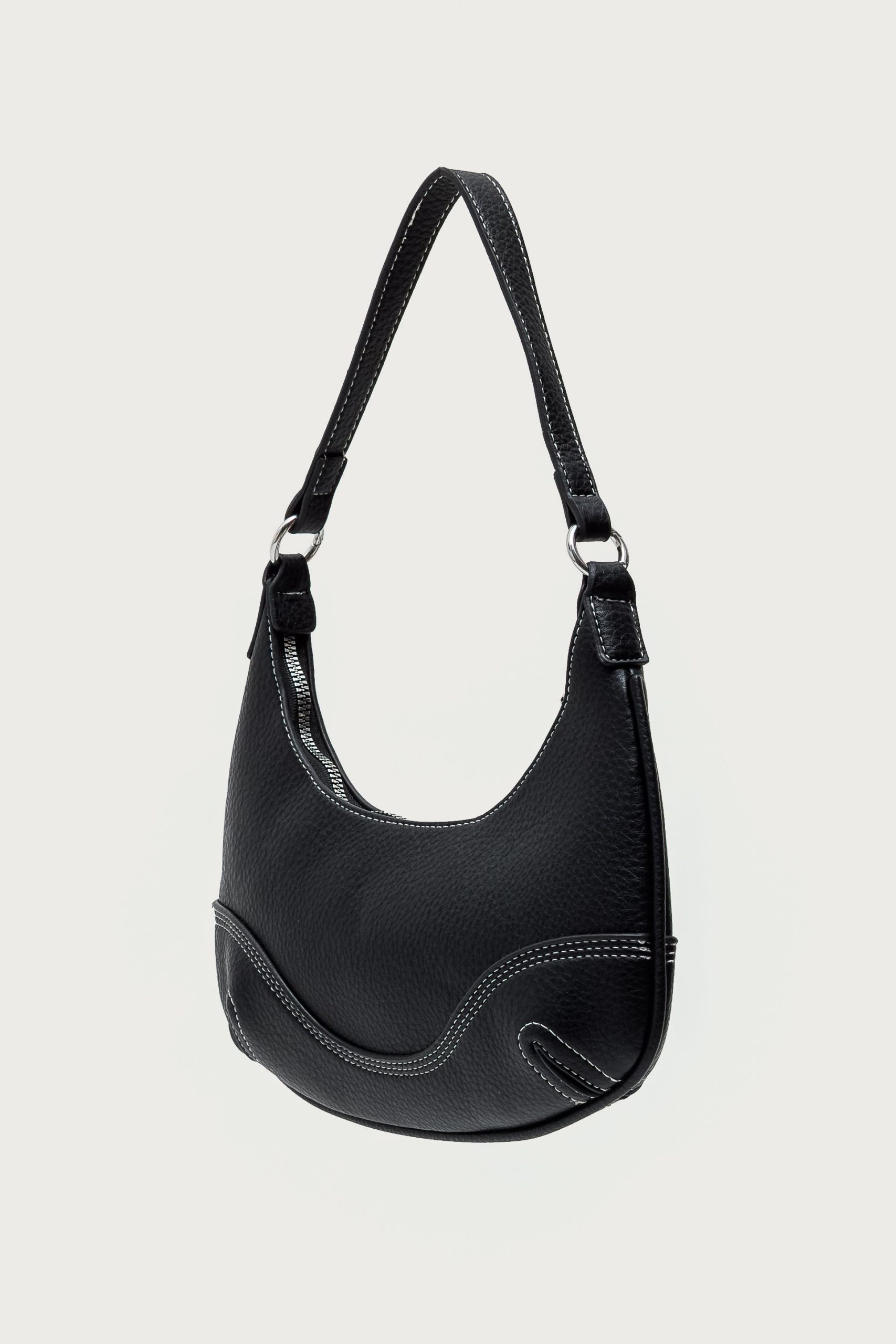 Contrast Stitch Faux Leather Bag - Image 2