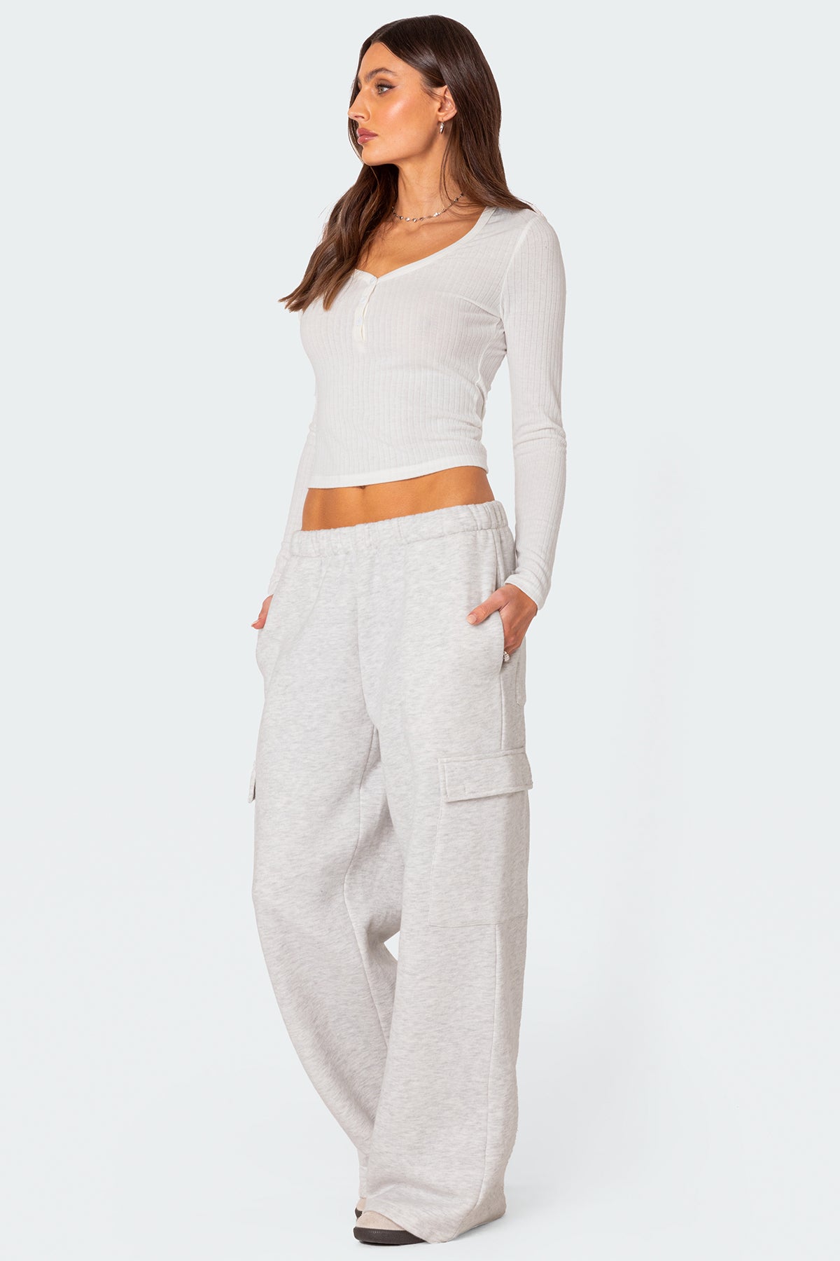 Wide Leg Cargo Sweatpants - Image 5