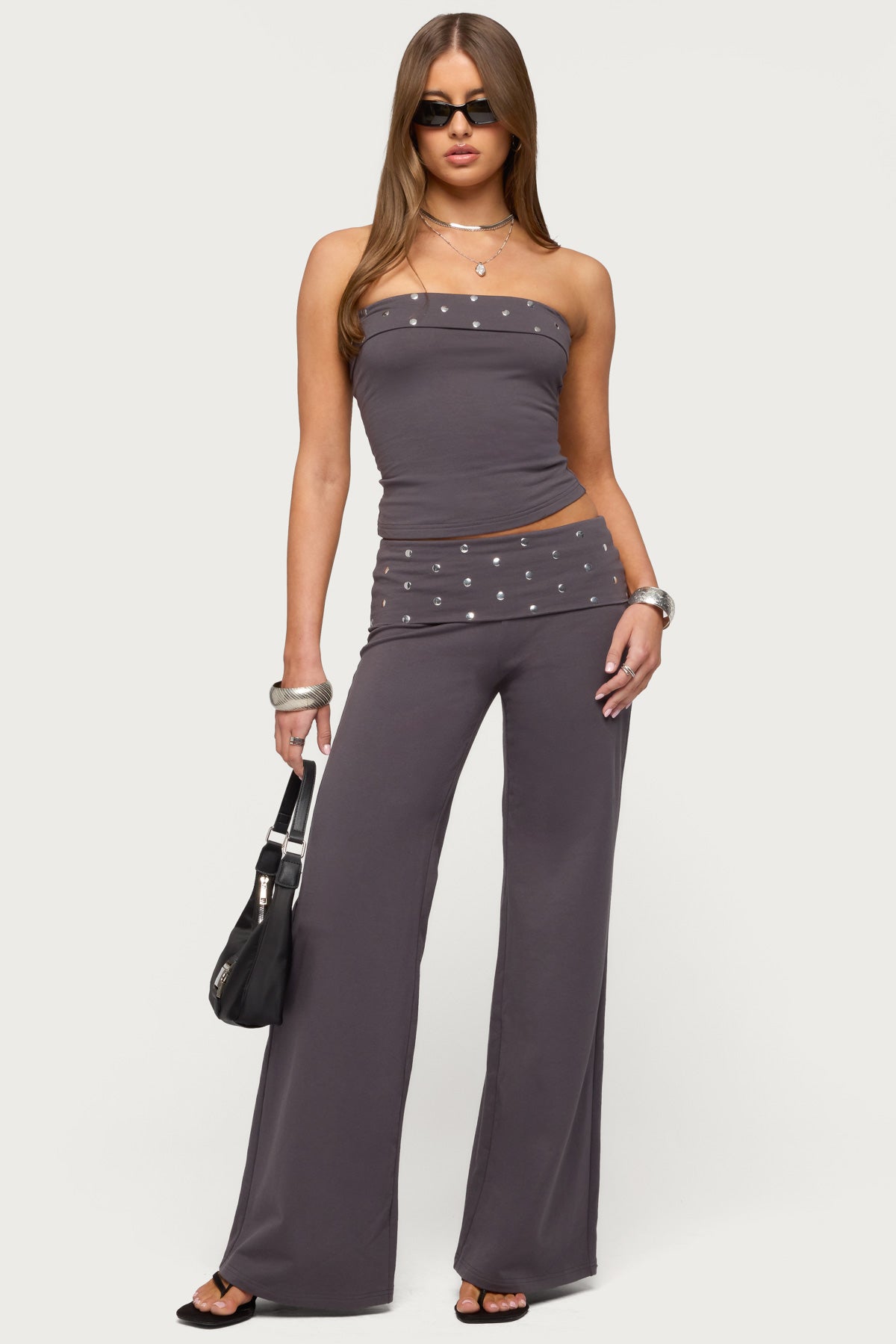 Breanna Studded Foldover Tube Top - Image 2
