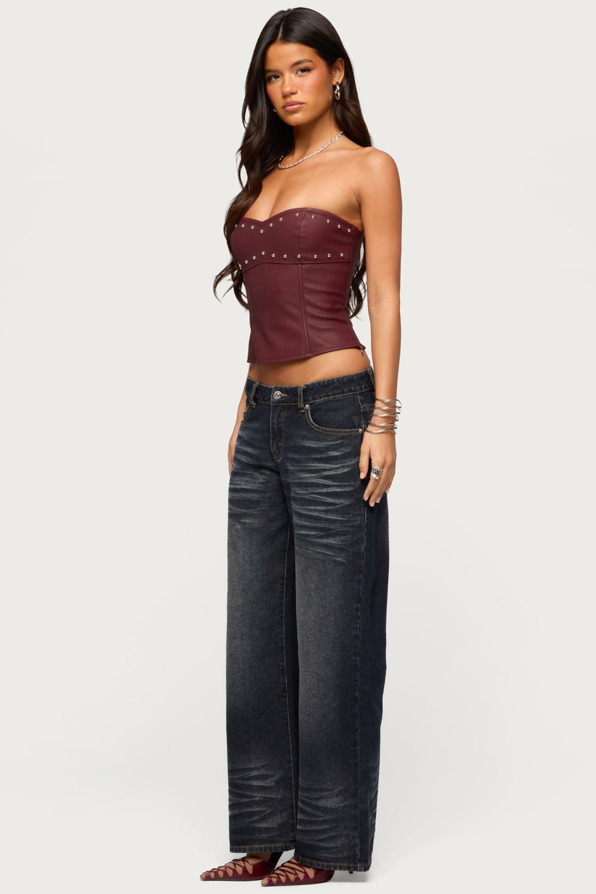 Magda Acid Wash Low Rise Baggy Jeans - Image 5