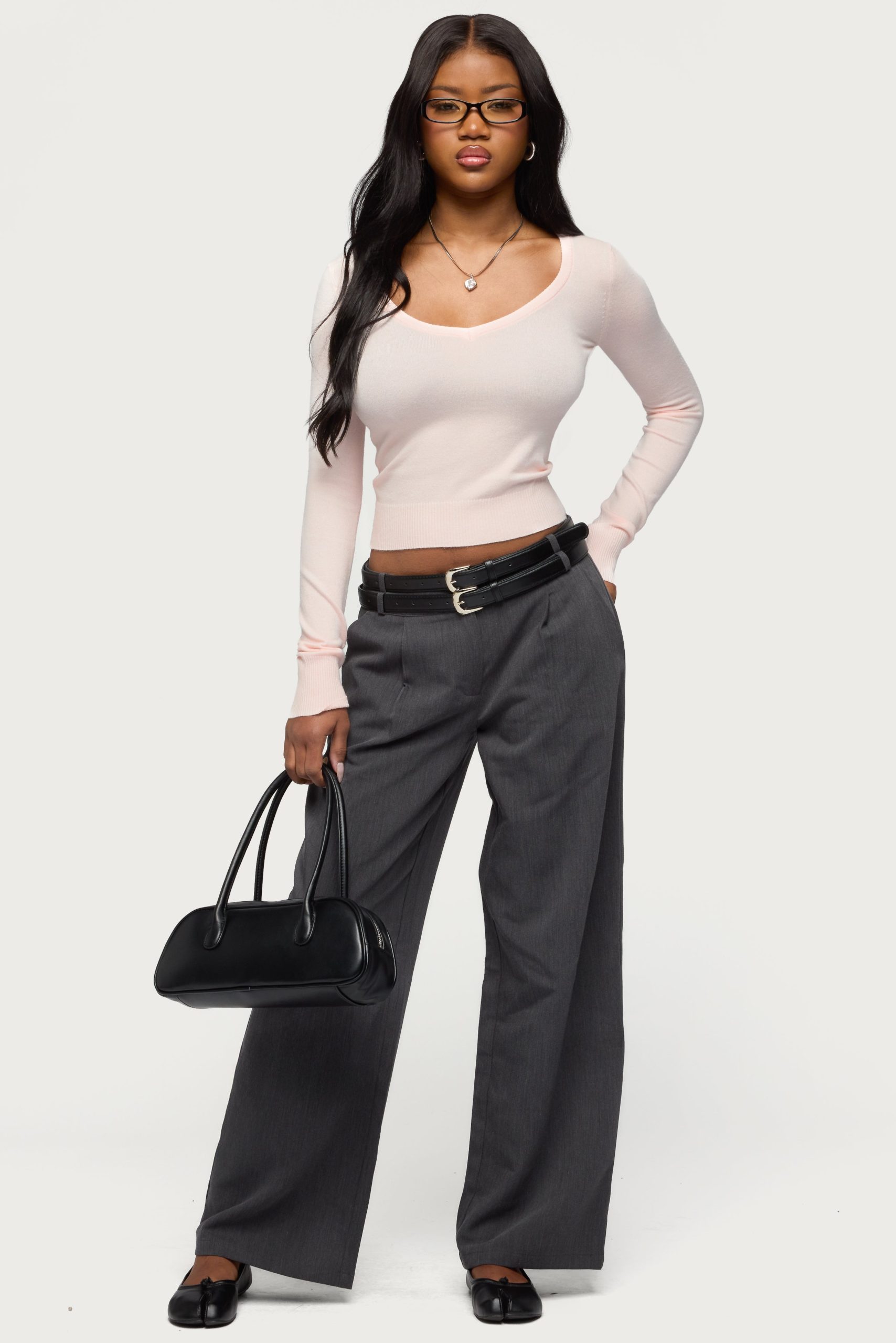 Mercedes Knitted V Neck Top - Image 2