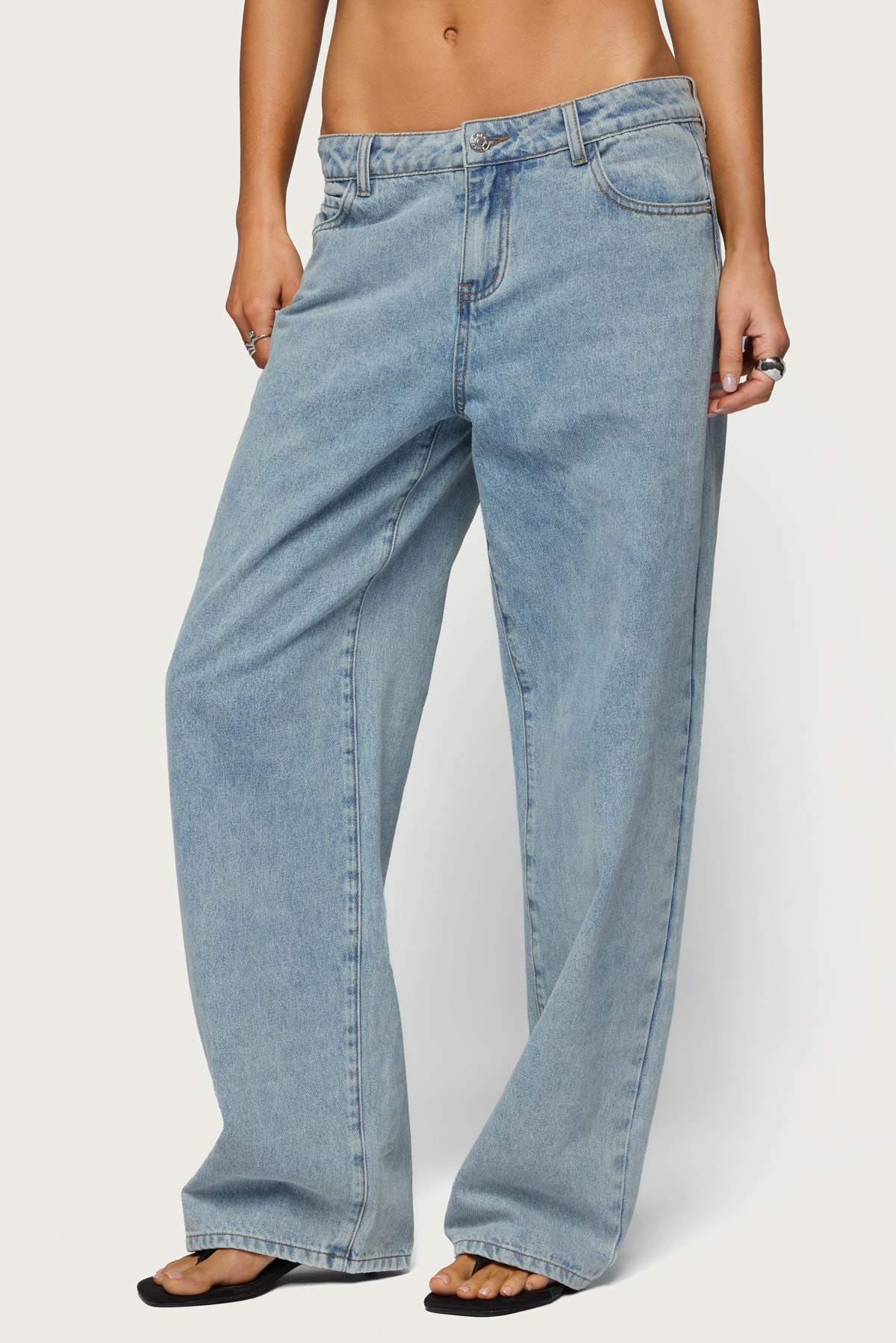 Dalina Washed Low Rise Baggy Jeans - Image 2