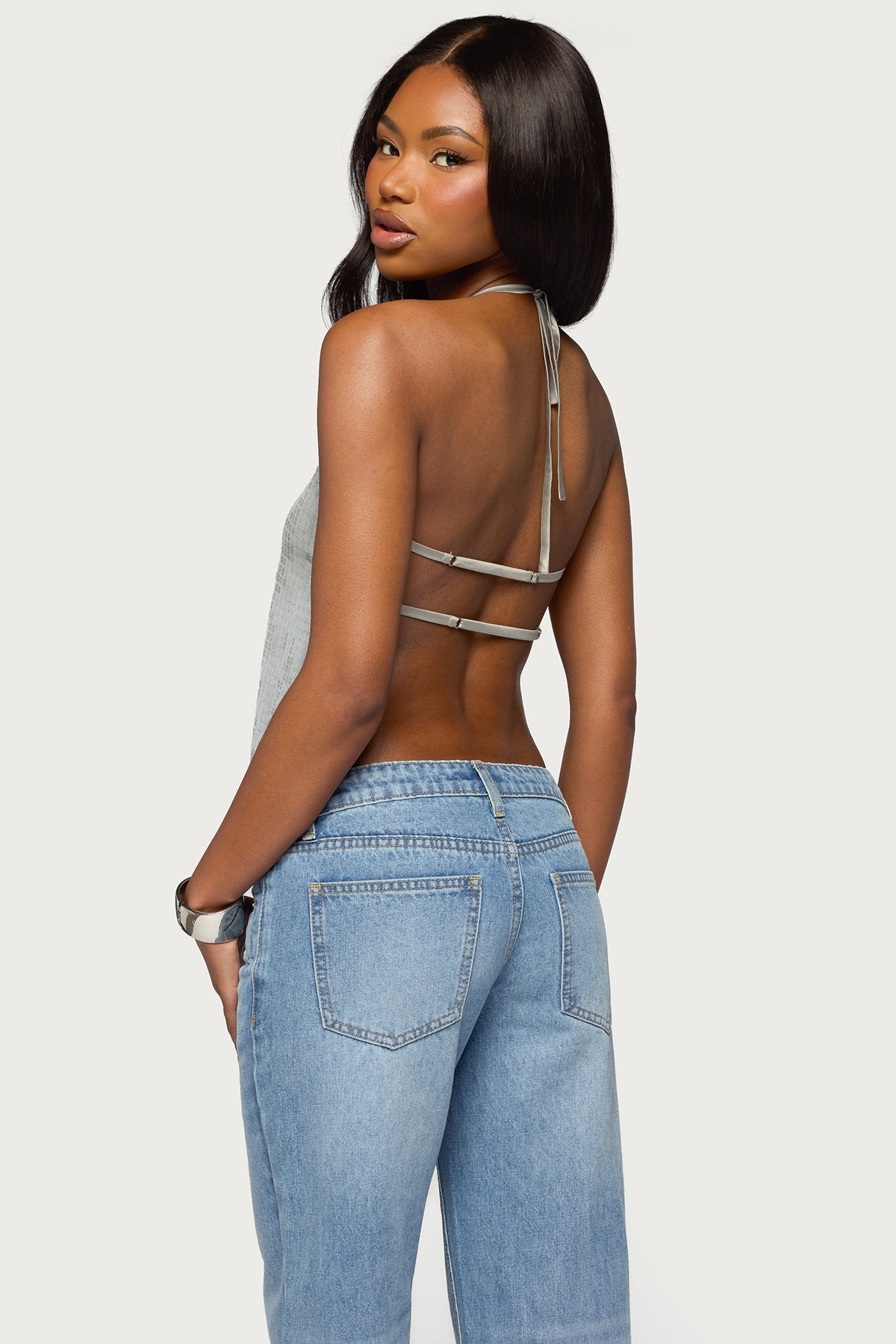 Itara Sequin Backless Halter Top - Image 5