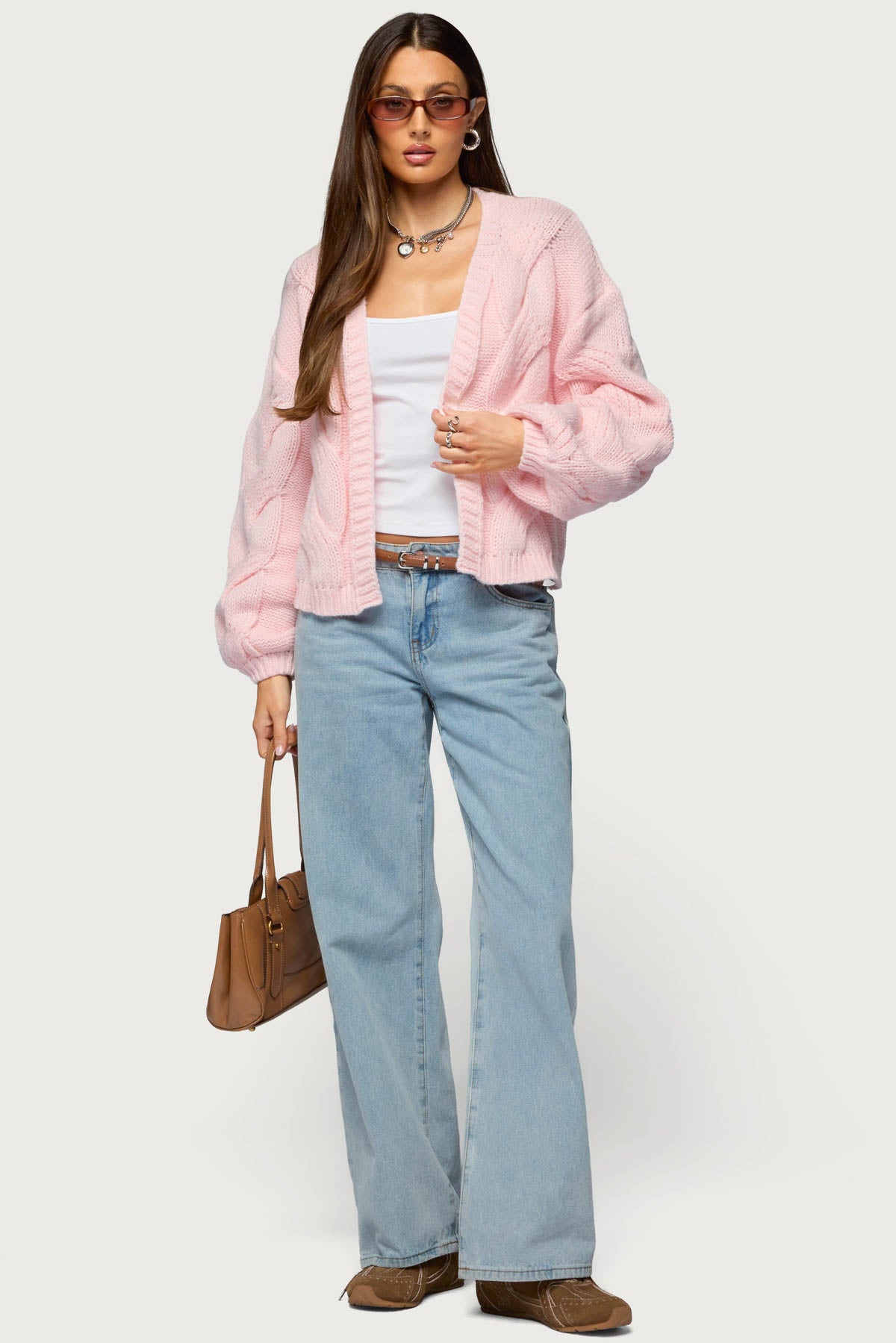 Braiden Chunky Cable Knit Cardigan - Image 3