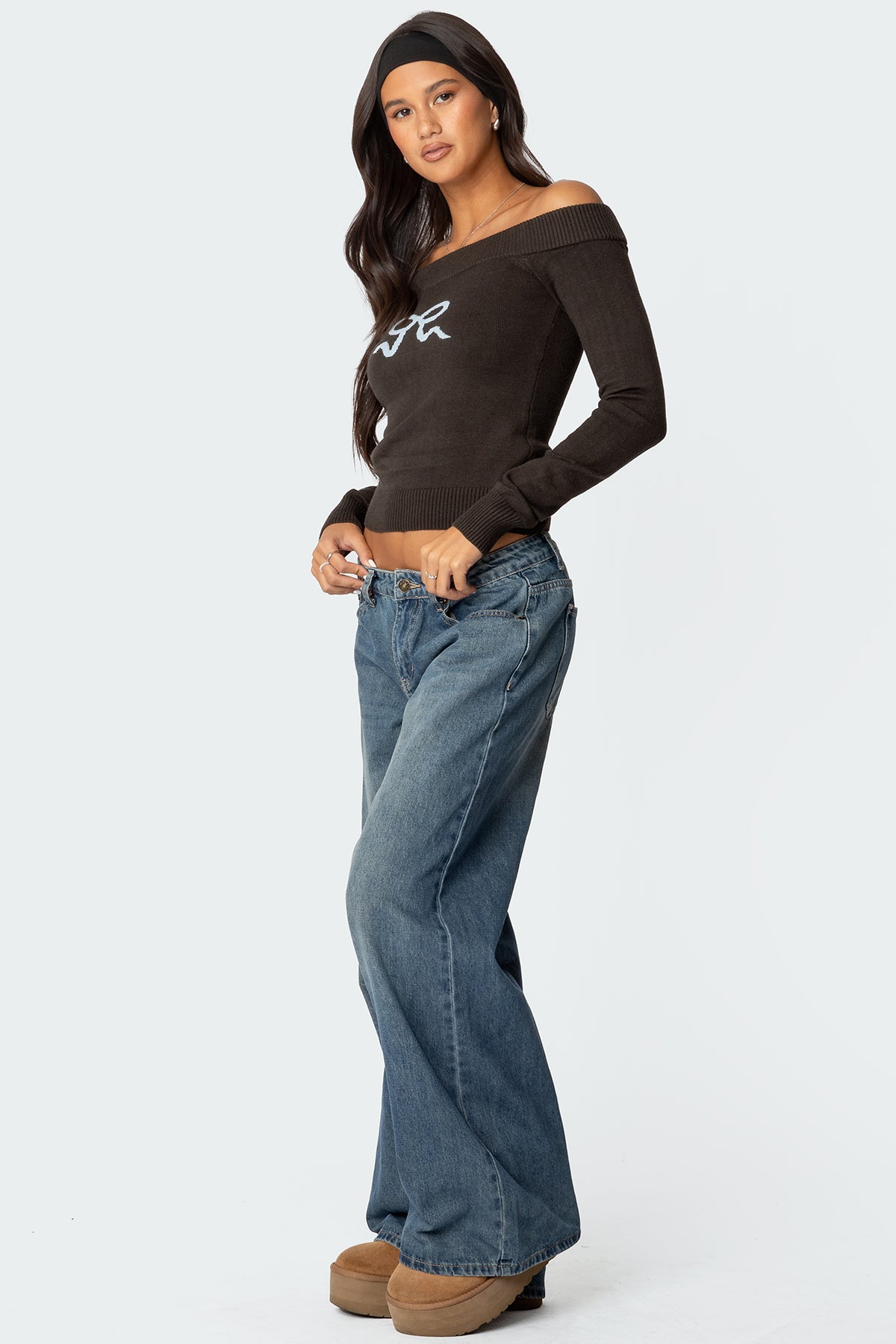 Tj Off Shoulder Knit Bow Top - Image 4