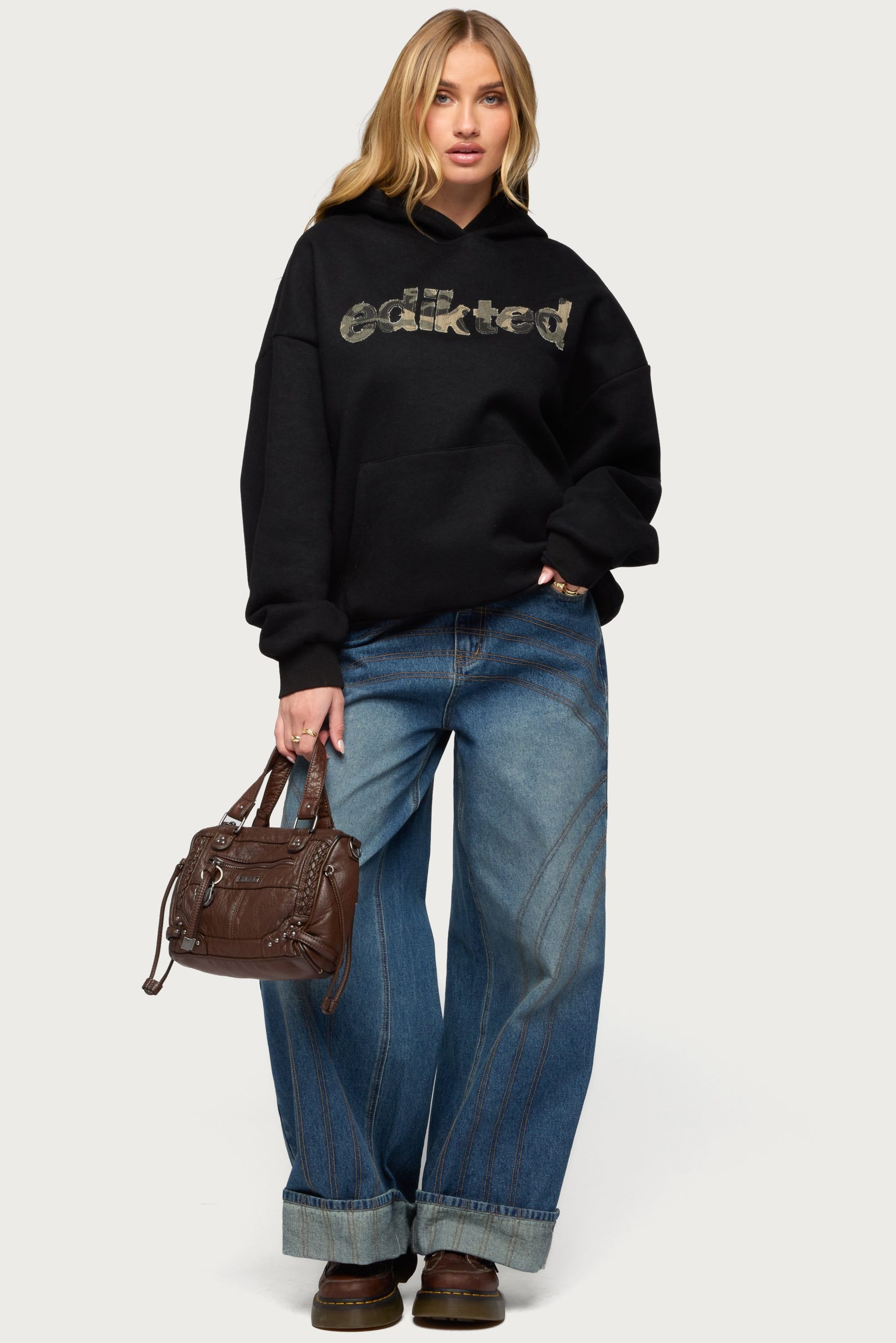 Camo Cutie Edikted Oversized Hoodie - Image 2