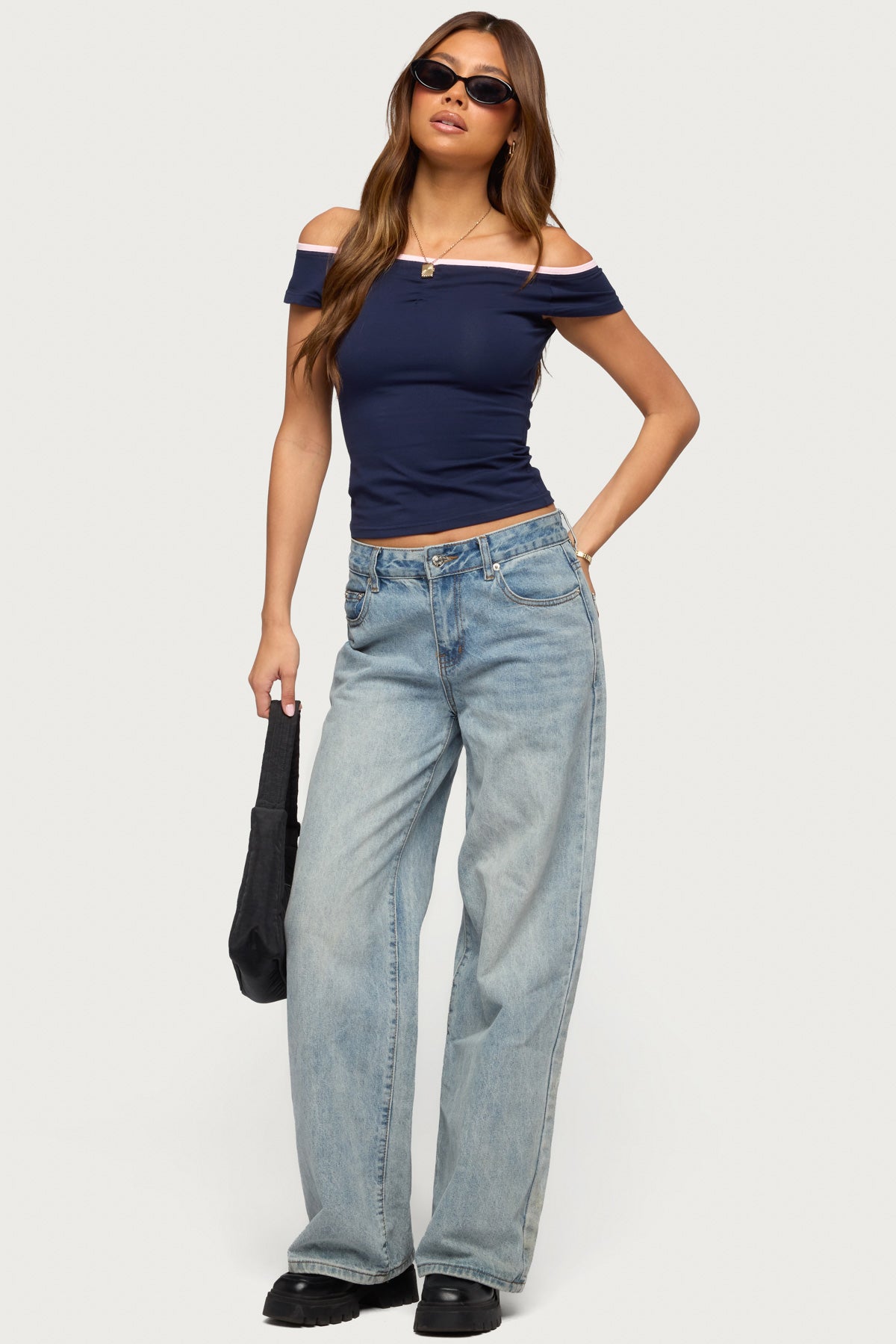 Dellah Contrast Off Shoulder Top - Image 2